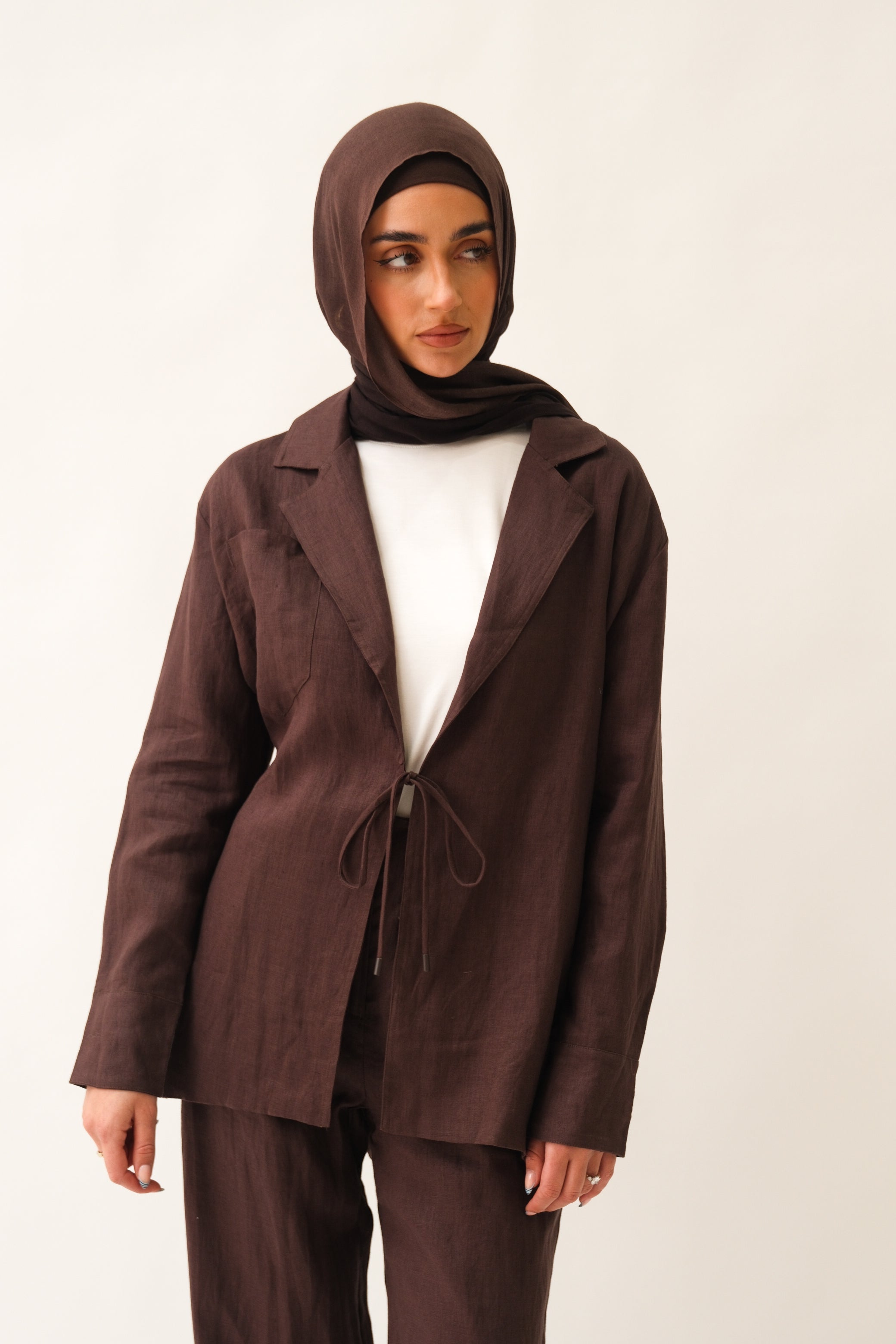 Hala Linen Shirt - Brown