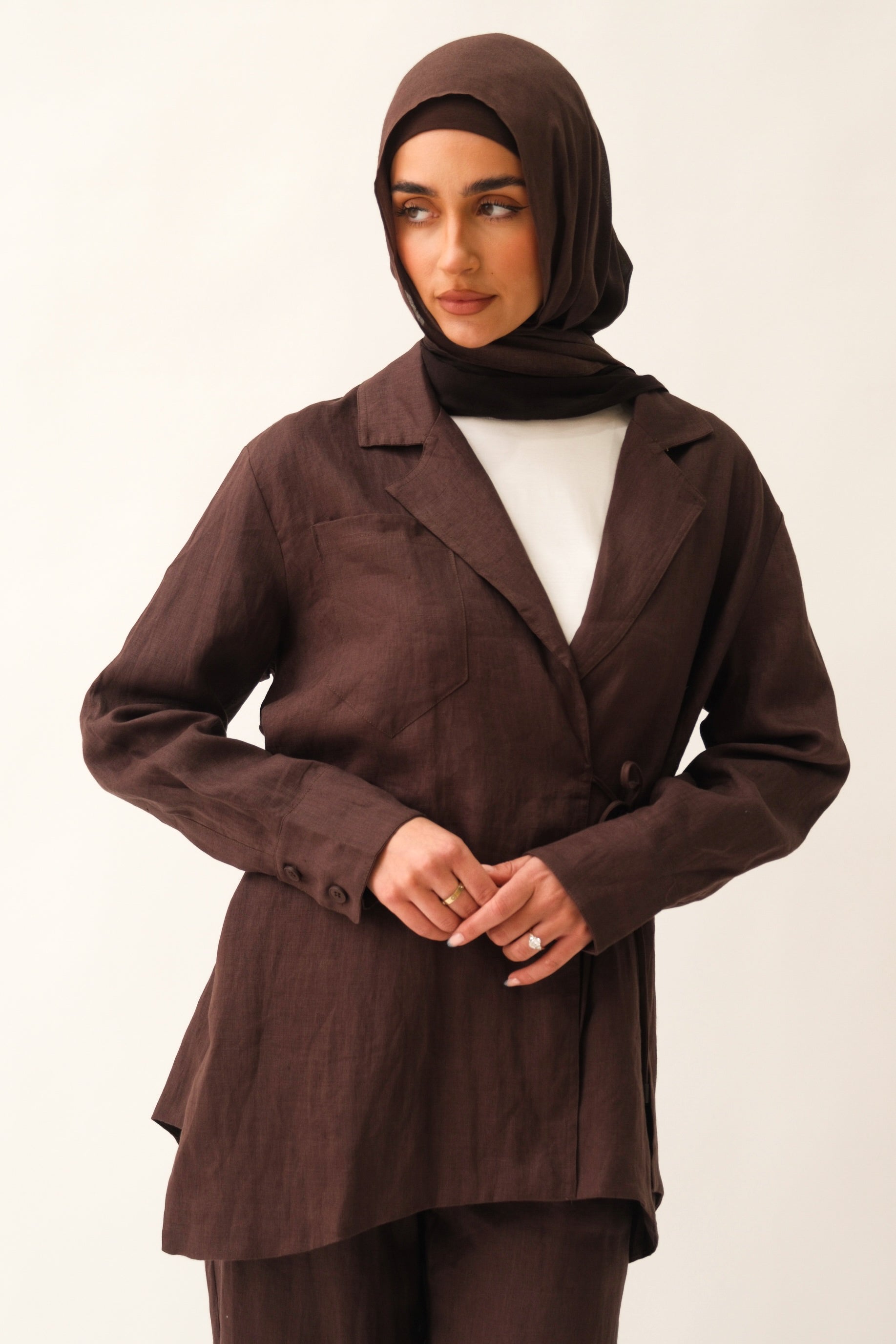 Hala Linen Shirt - Brown