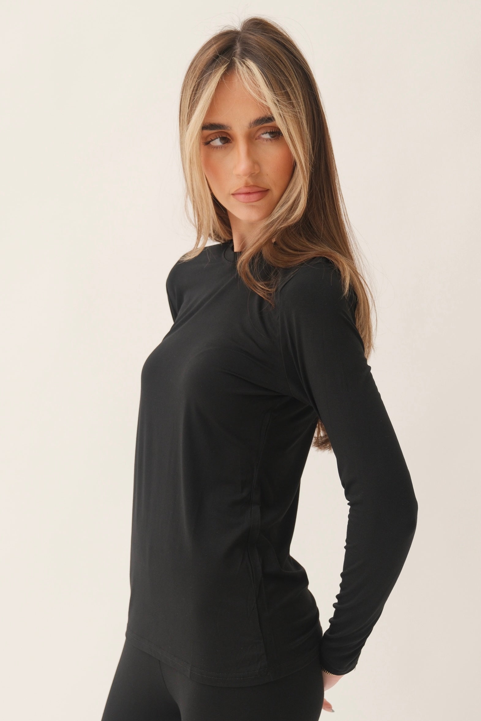 Long Sleeve Top - Midnight Black