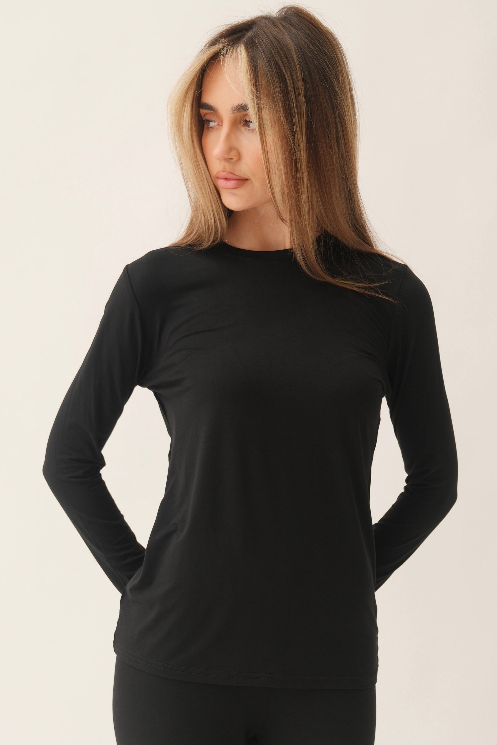 Long Sleeve Top - Midnight Black