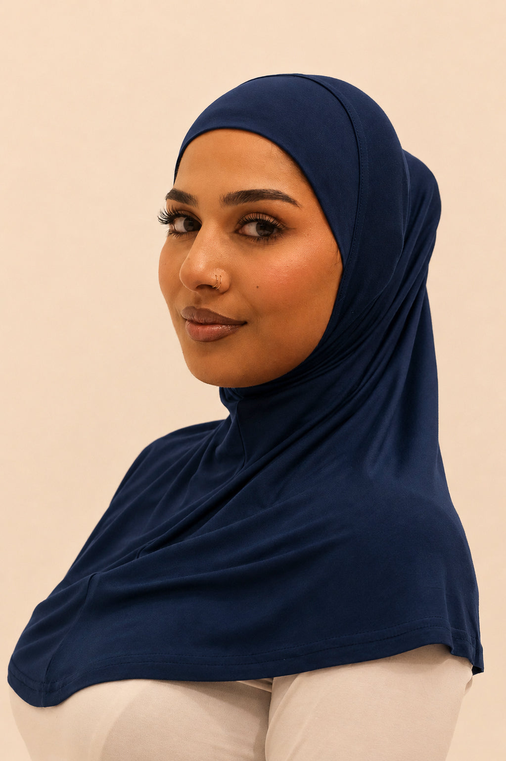 Slip on Hijab - Nautical navy (J)