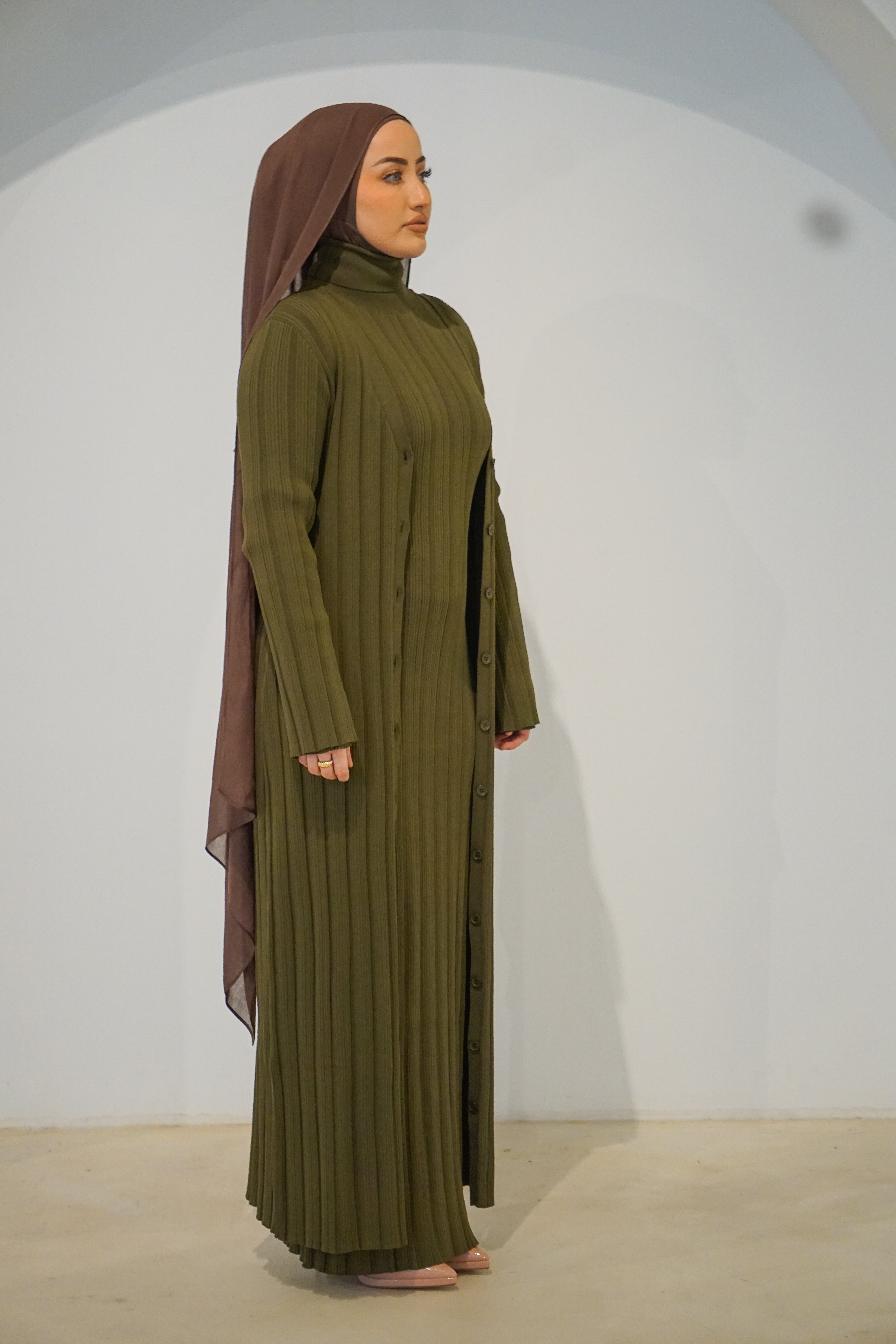 Liyana Maxi Cardigan - Deep Olive