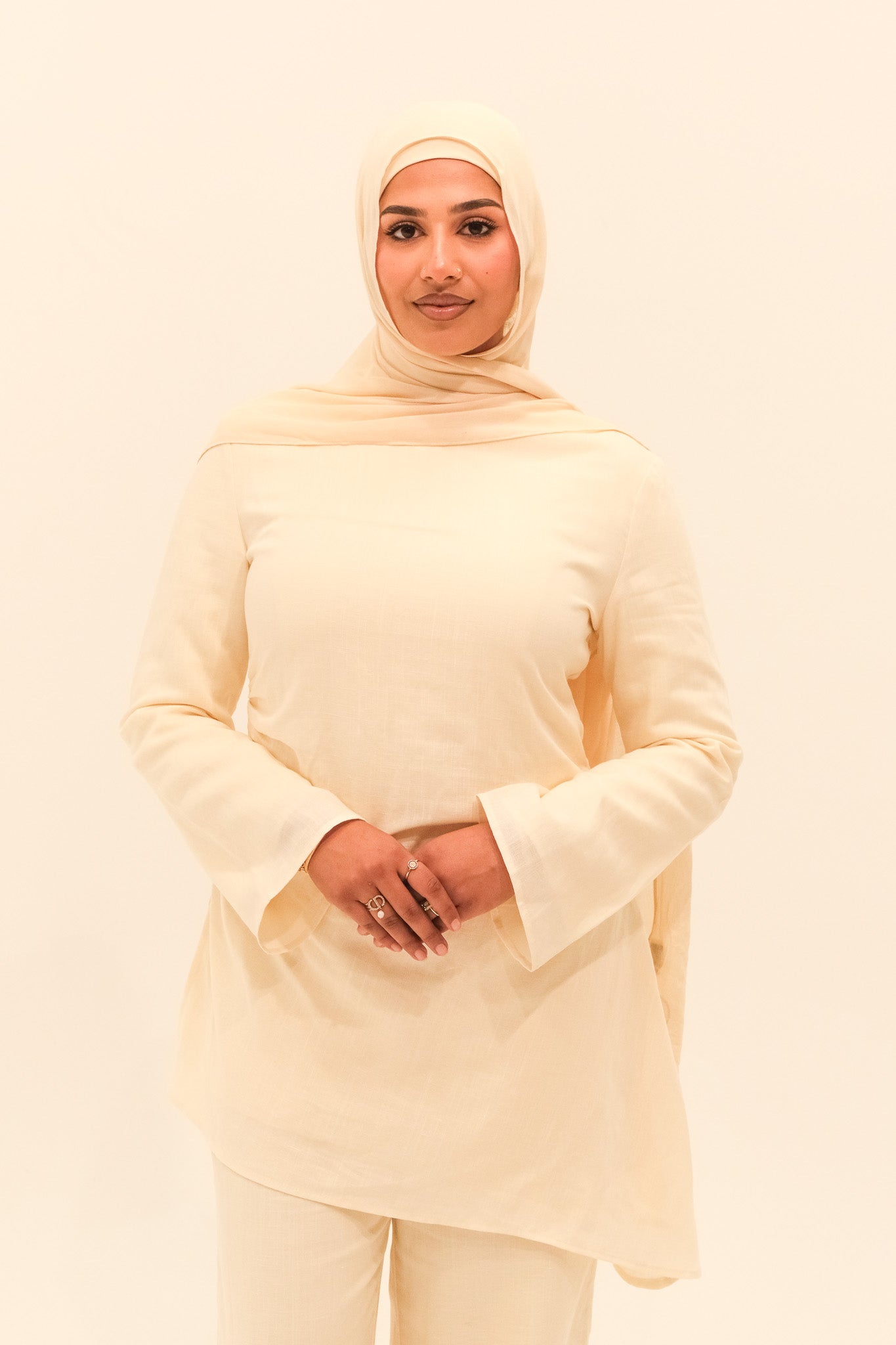 Sakina Asymmetric Top - Buttercream