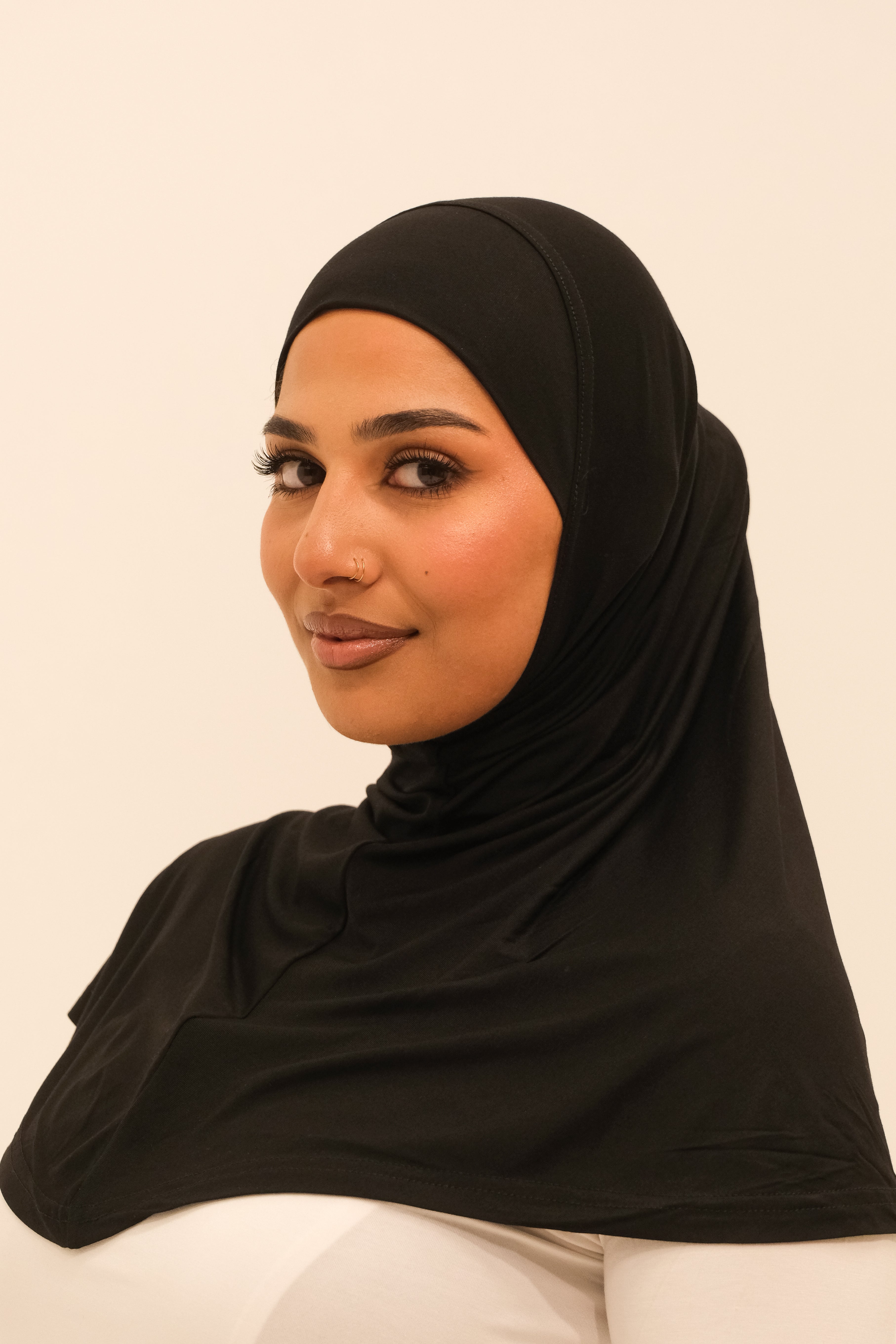 Slip on Hijab - Black (J)