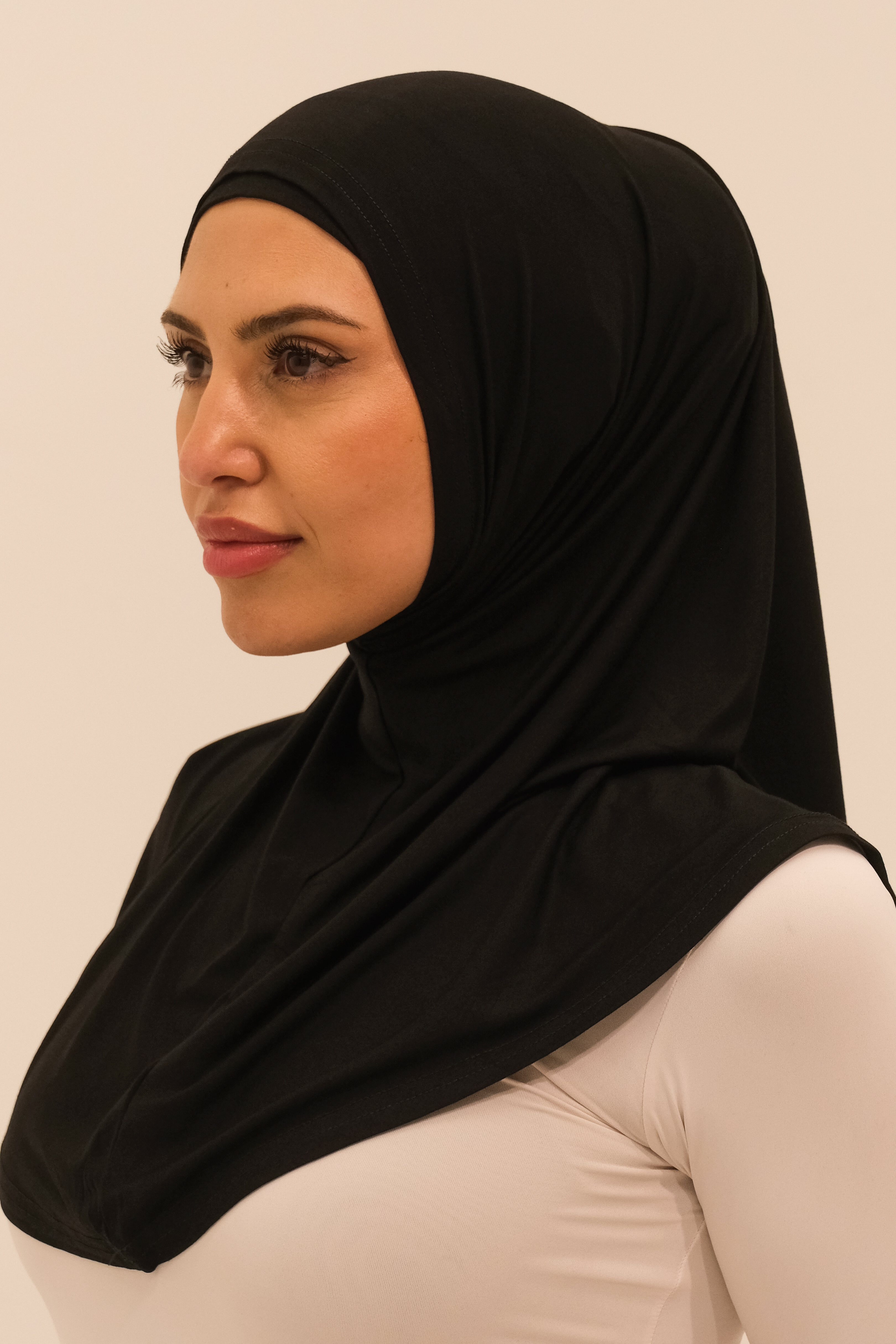 Slip on Hijab - Black (J)