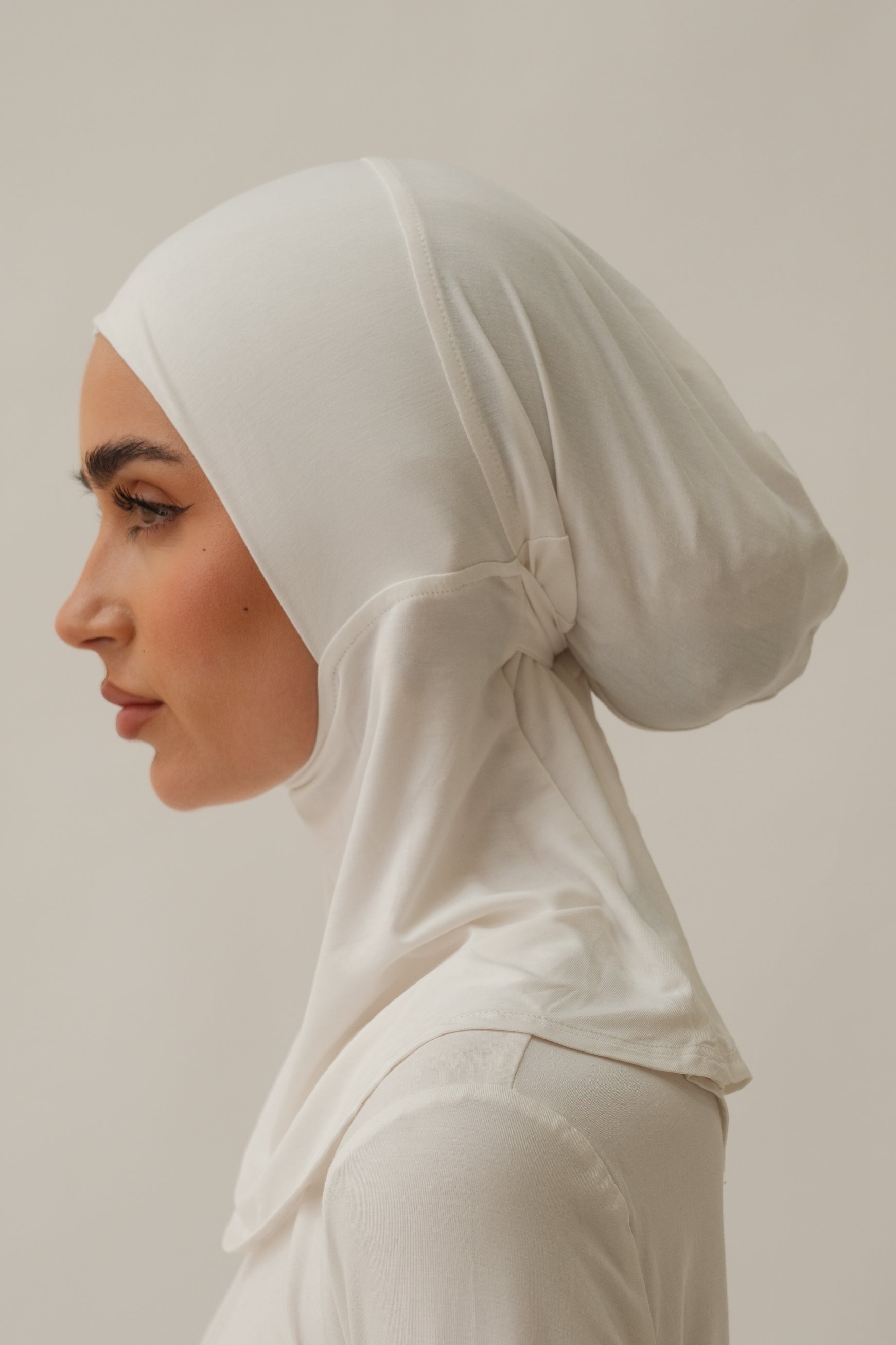 Tie back ninja Cap - white