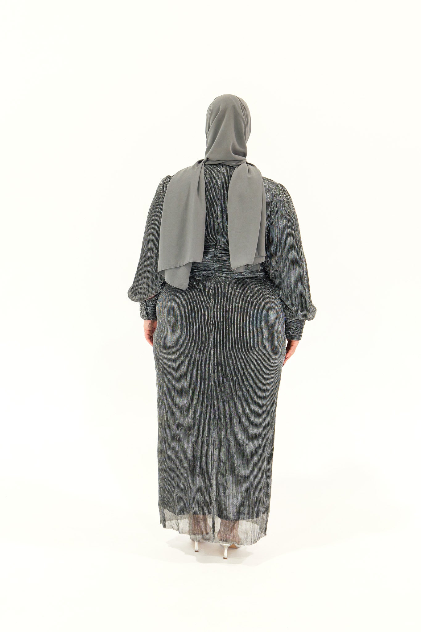 Sabrine Dress - Silver Metallic - Nasiba