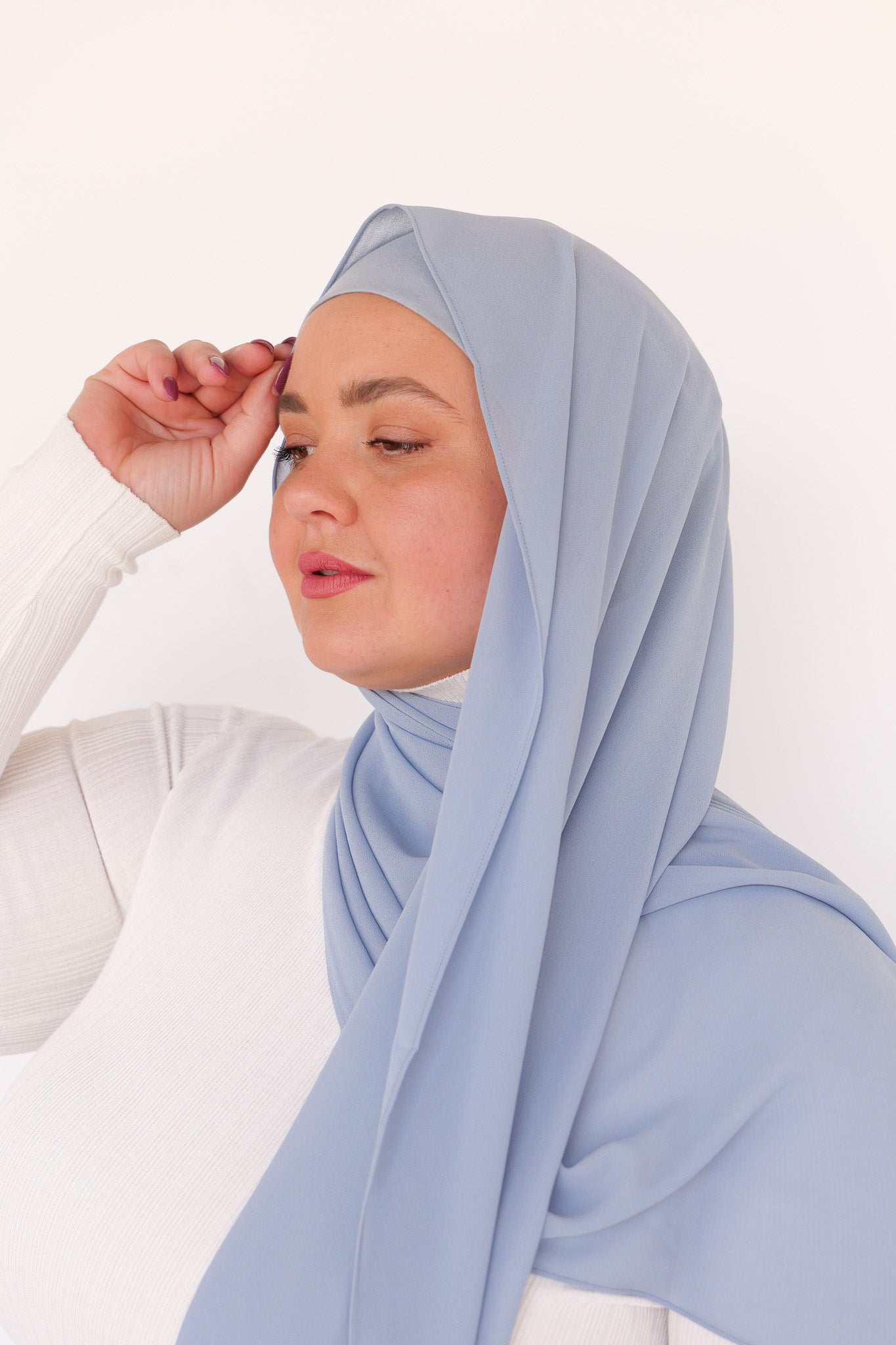 Premium Chiffon Hijab - Stone Blue - Nasiba