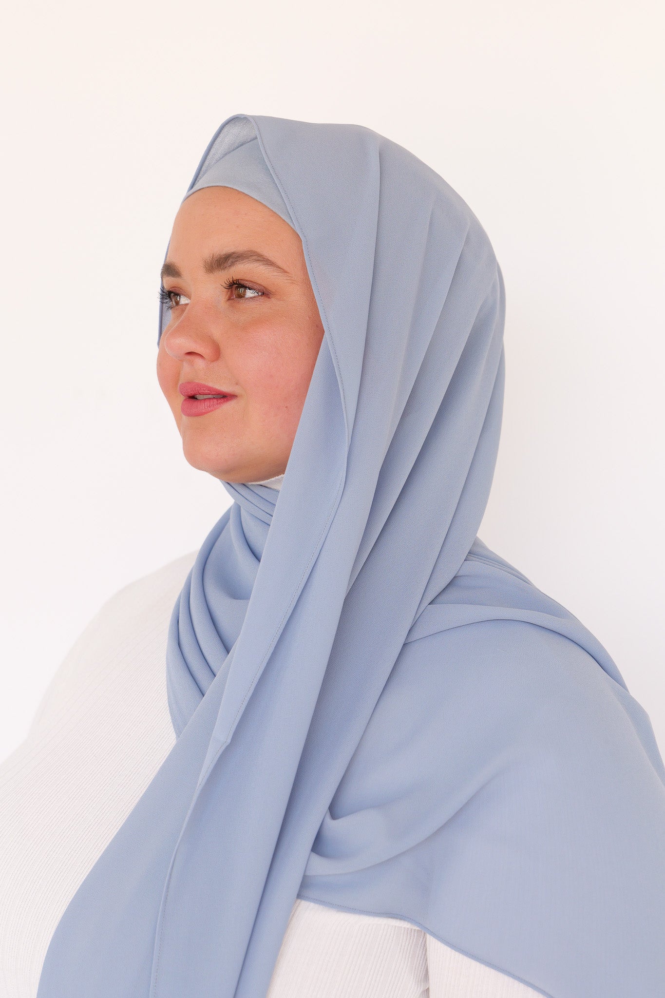 Premium Chiffon Hijab - Stone Blue - Nasiba