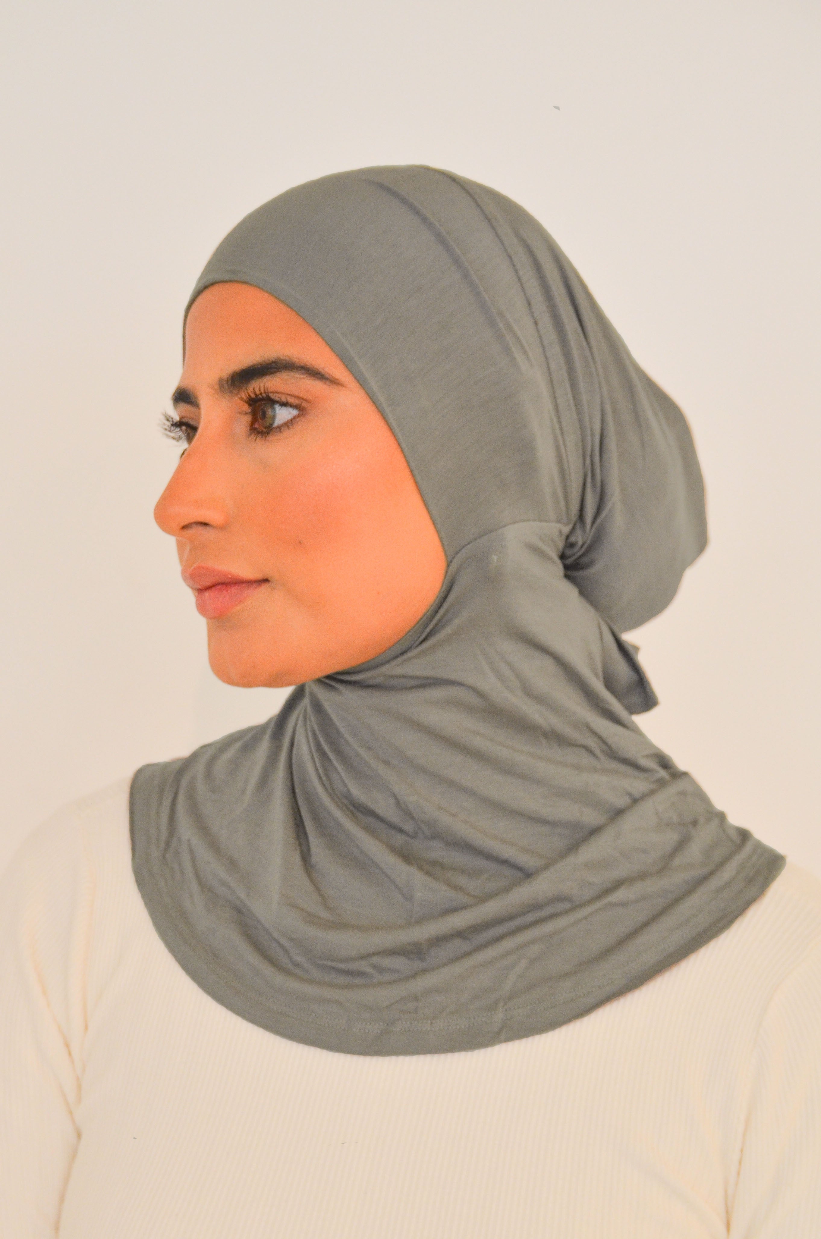 Tie back ninja Cap - Gray Flannel