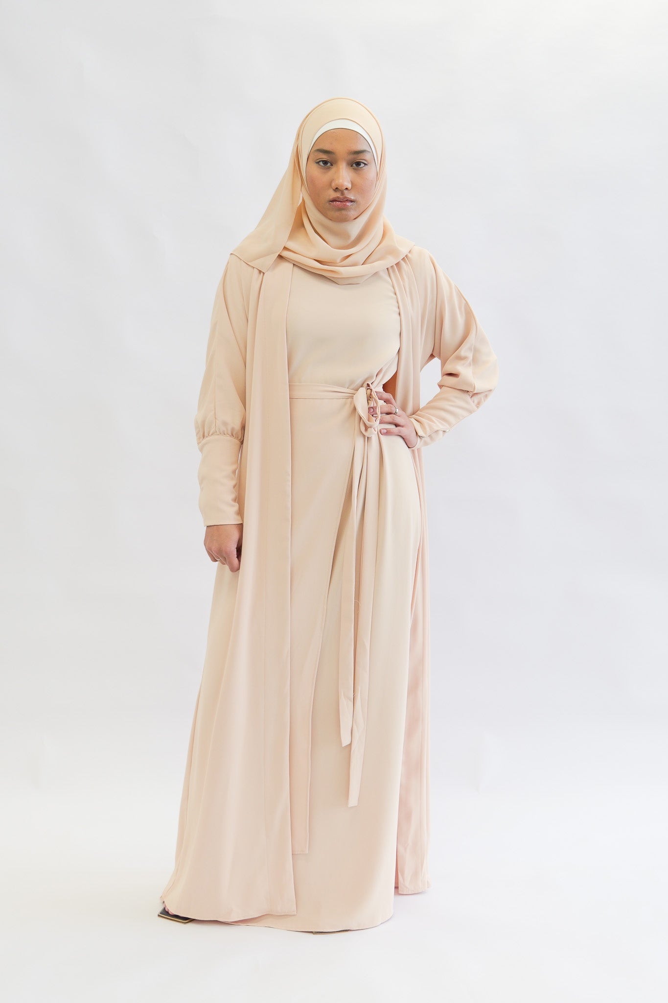 Jameela Abayah Set - Cream Blush - Nasiba