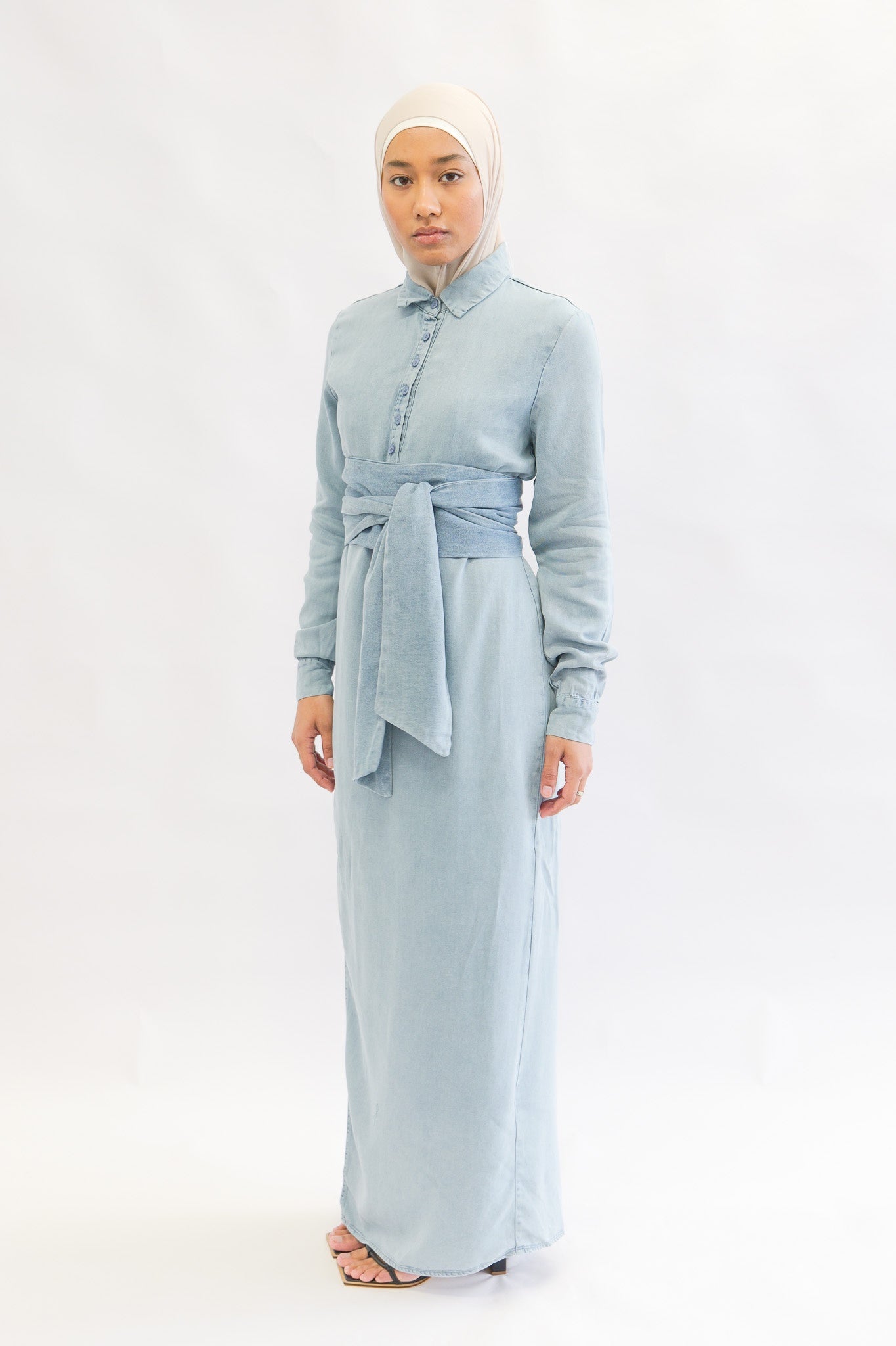 Denim Balmy Dress - Blue - Nasiba