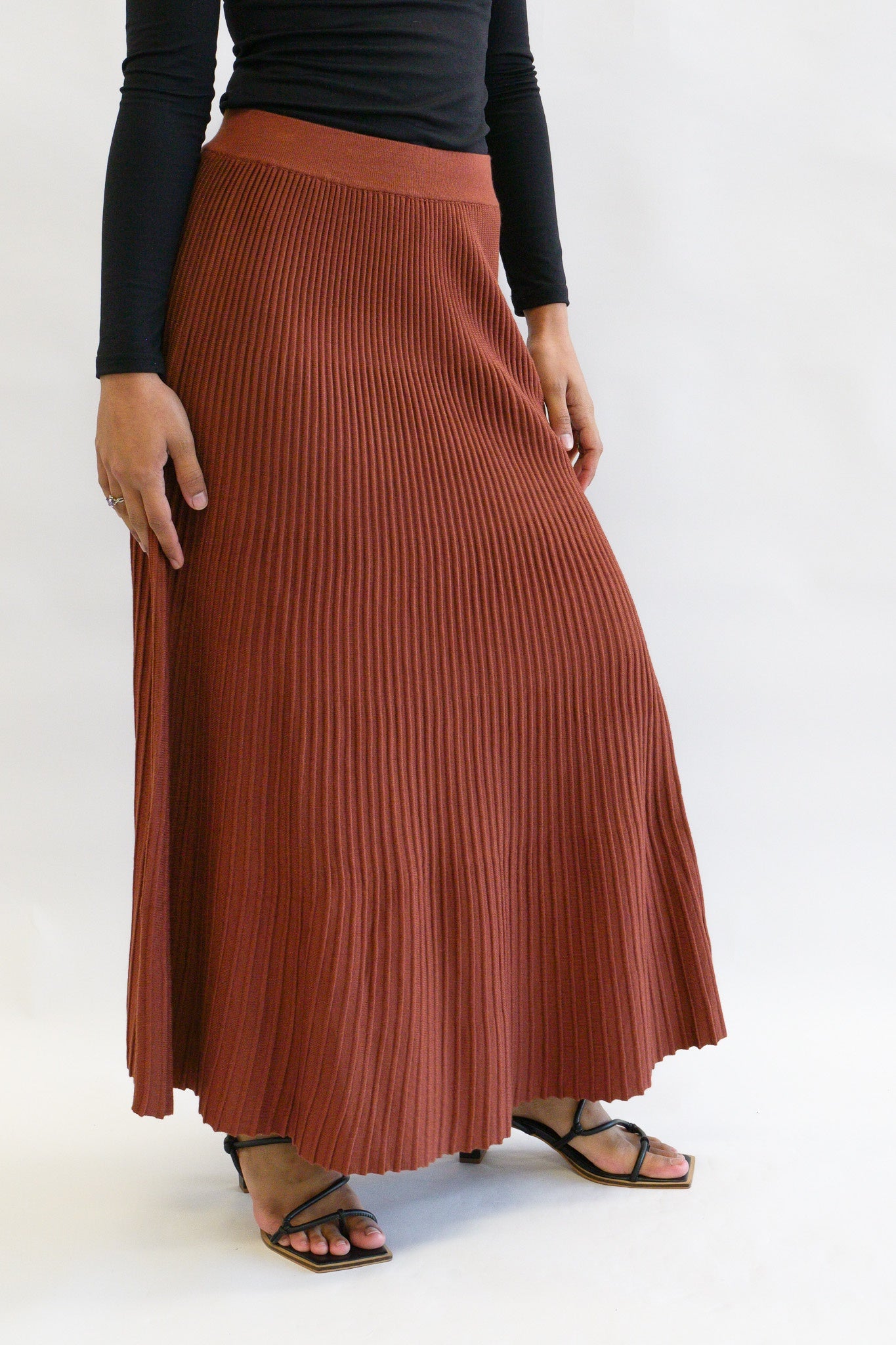 Ribbed Aline Skirt - Tan