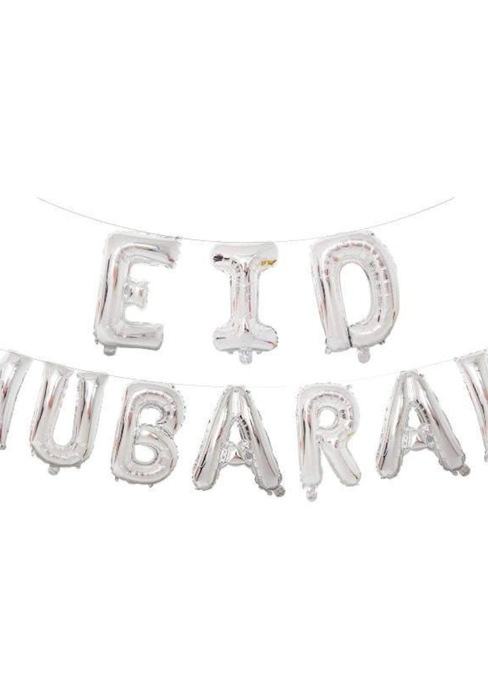 Eid Mubarak Foil banner Silver - Nasiba