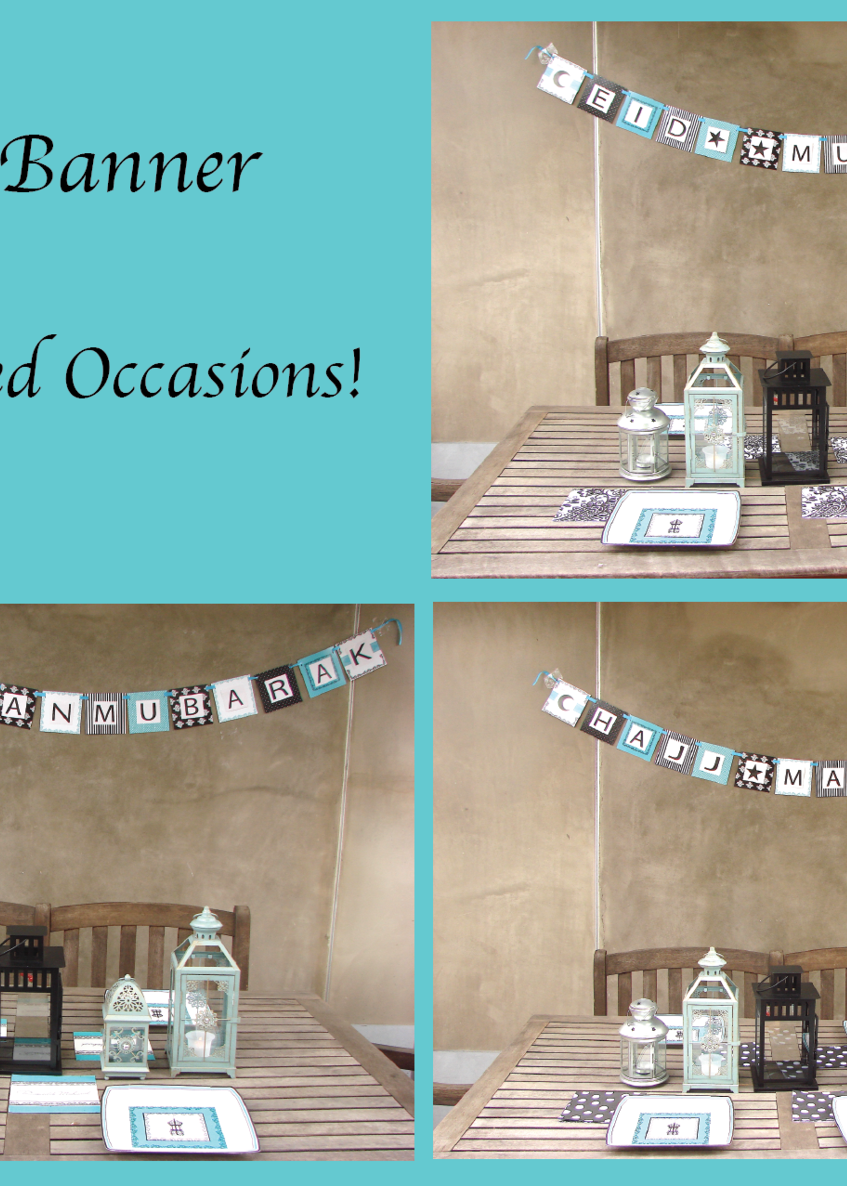 Damask Lantern DIY Banner - Nasiba