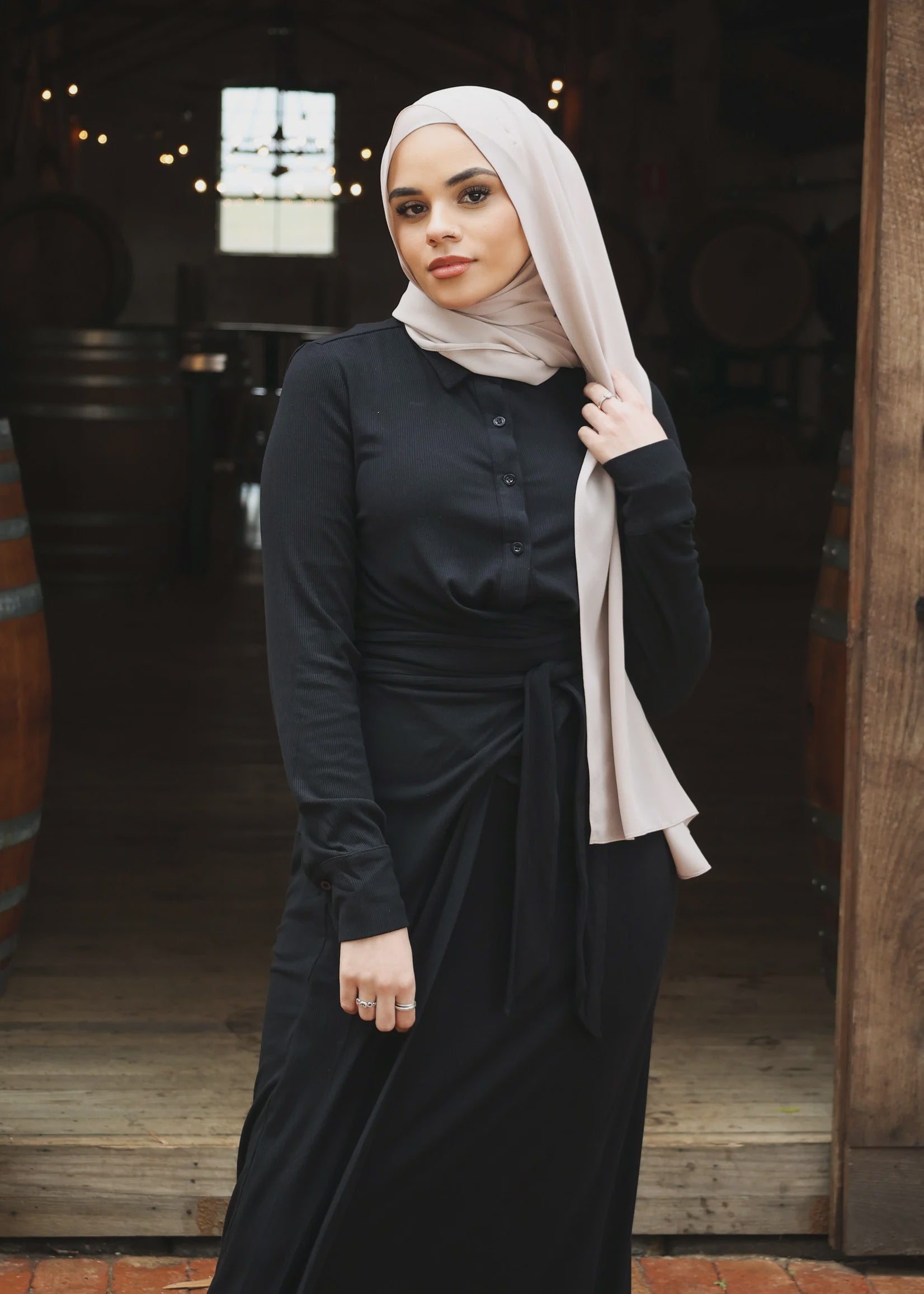 Alma Ribbed Dress - Black - Nasiba