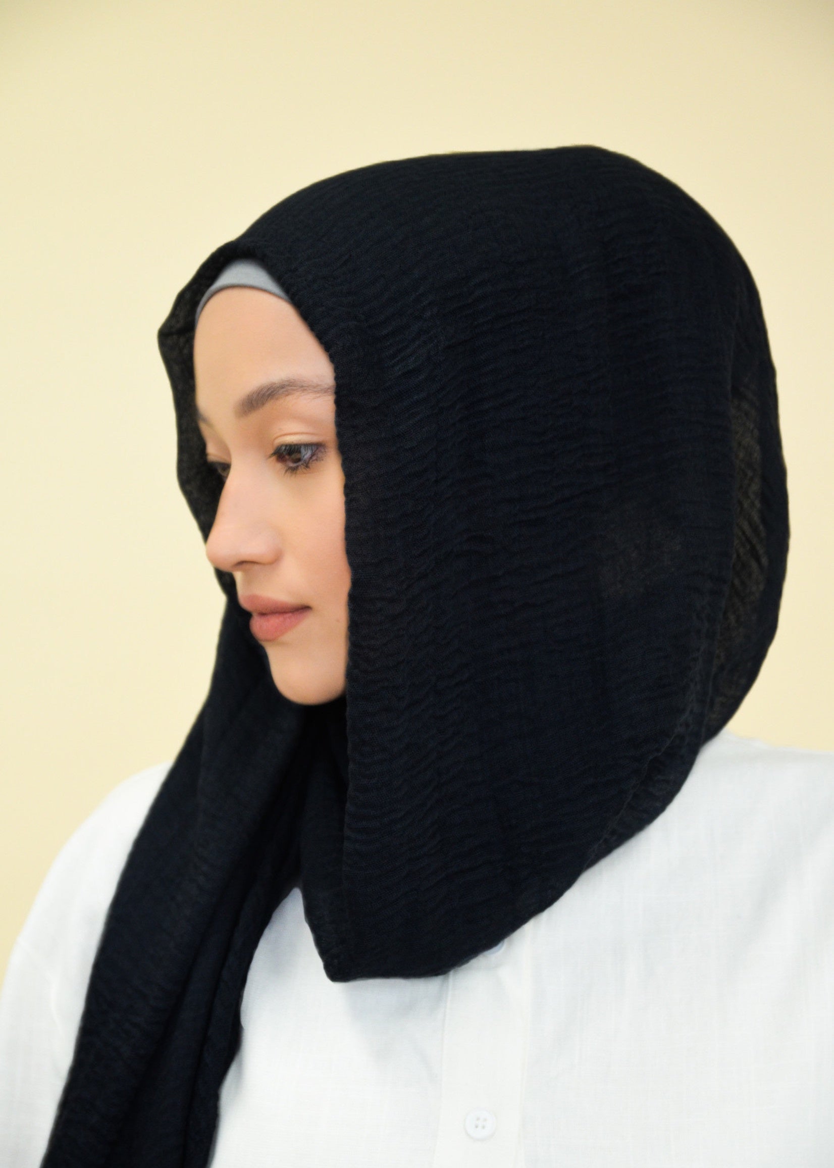 Cotton Crinkle - Black - Nasiba