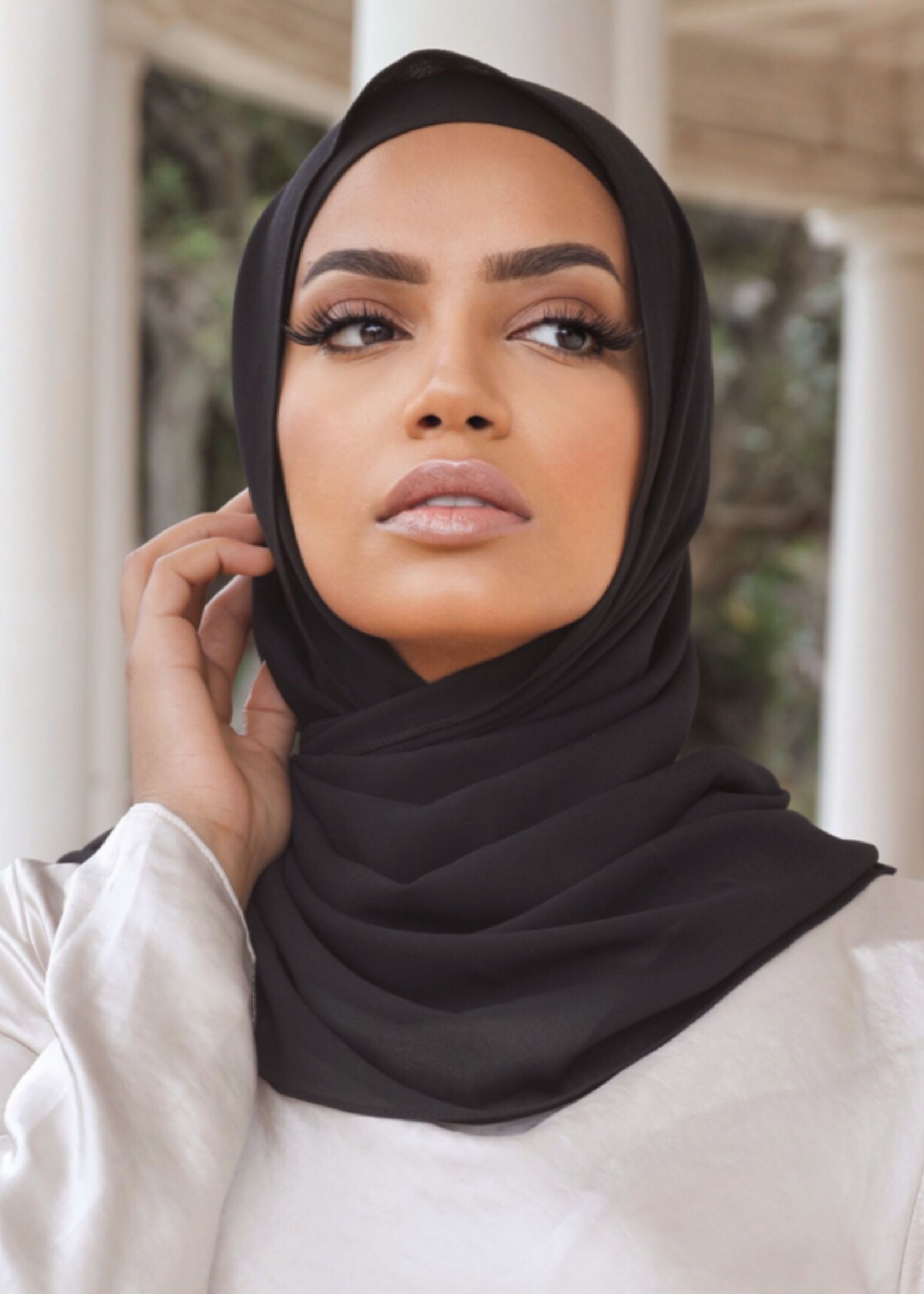 Premium Chiffon Hijab - Black - Nasiba