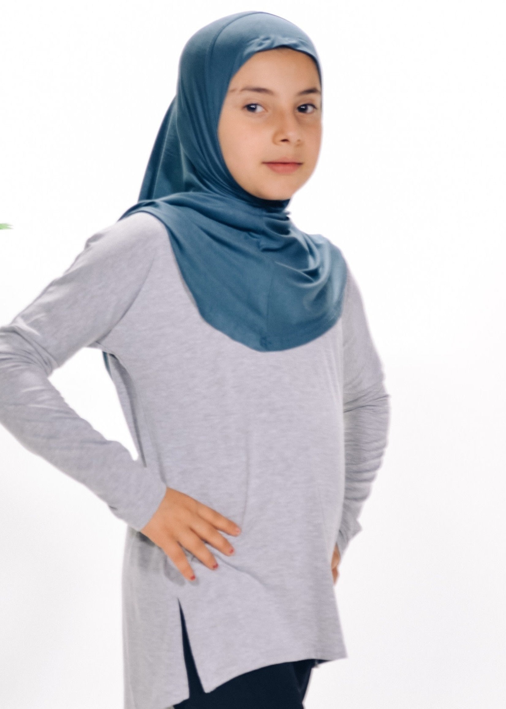 Girls Batwing Top - Grey