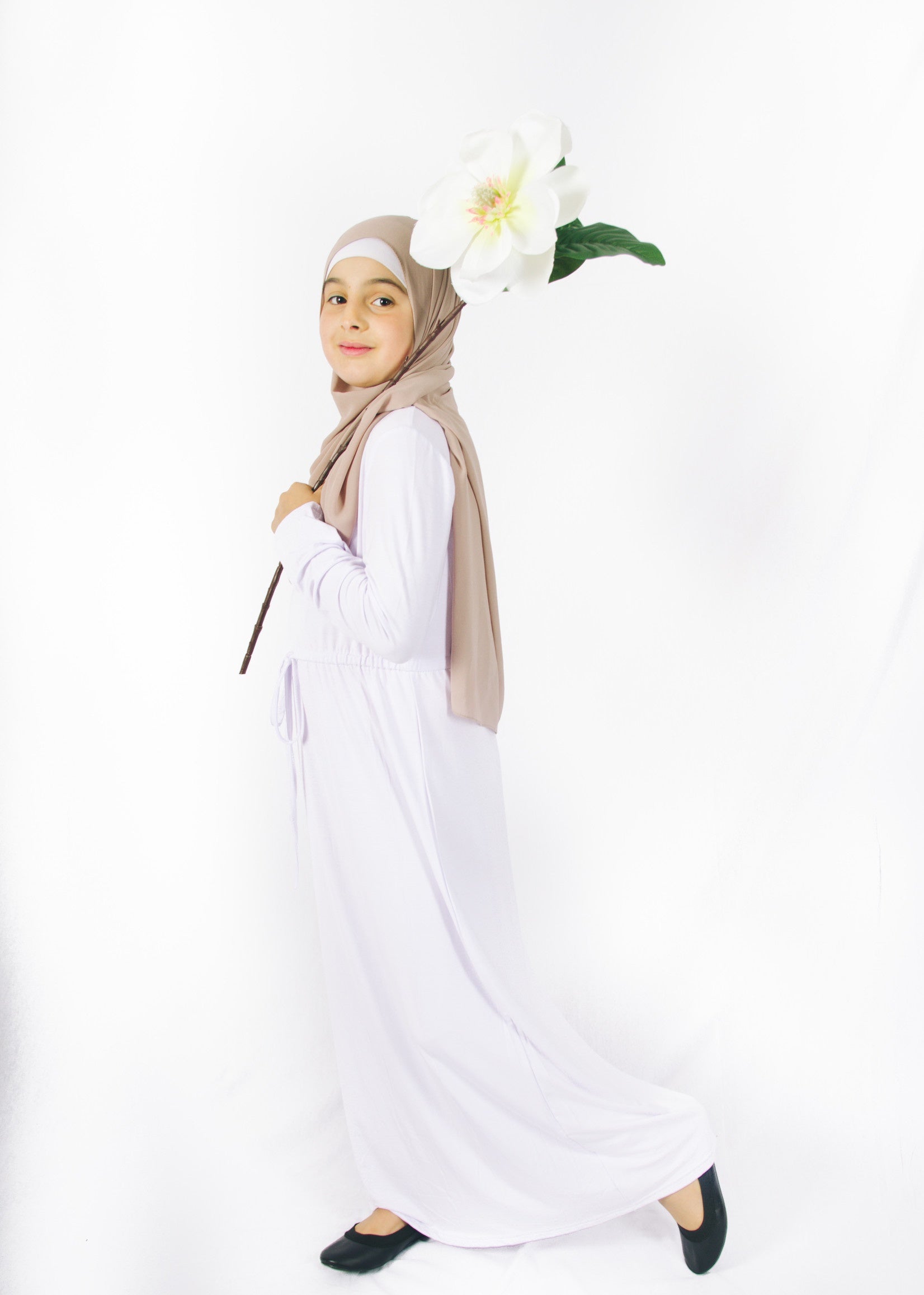 Girls Babydoll Dress - White - Nasiba