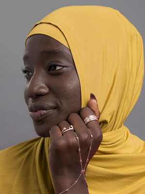 Jersey Shawl Set - Mustard - Nasiba