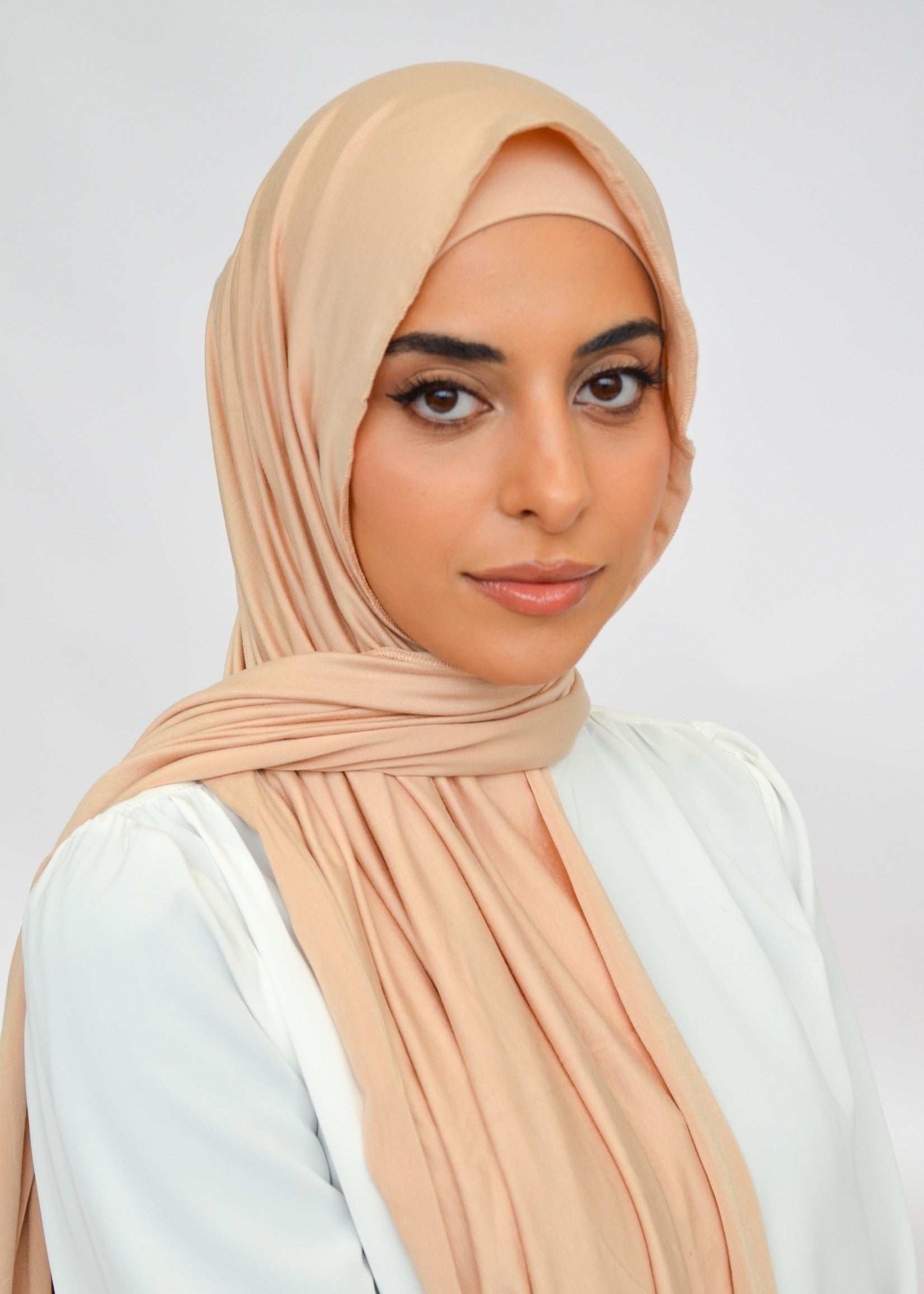 Jersey Shawl Set - Beige - Nasiba