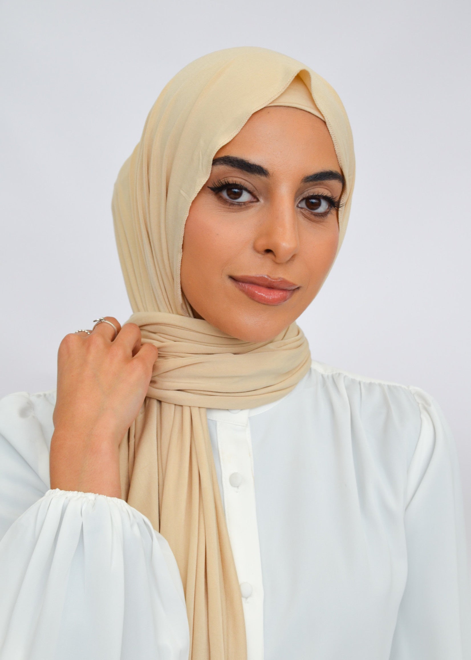 Jersey Shawl Set - Rose beige - Nasiba