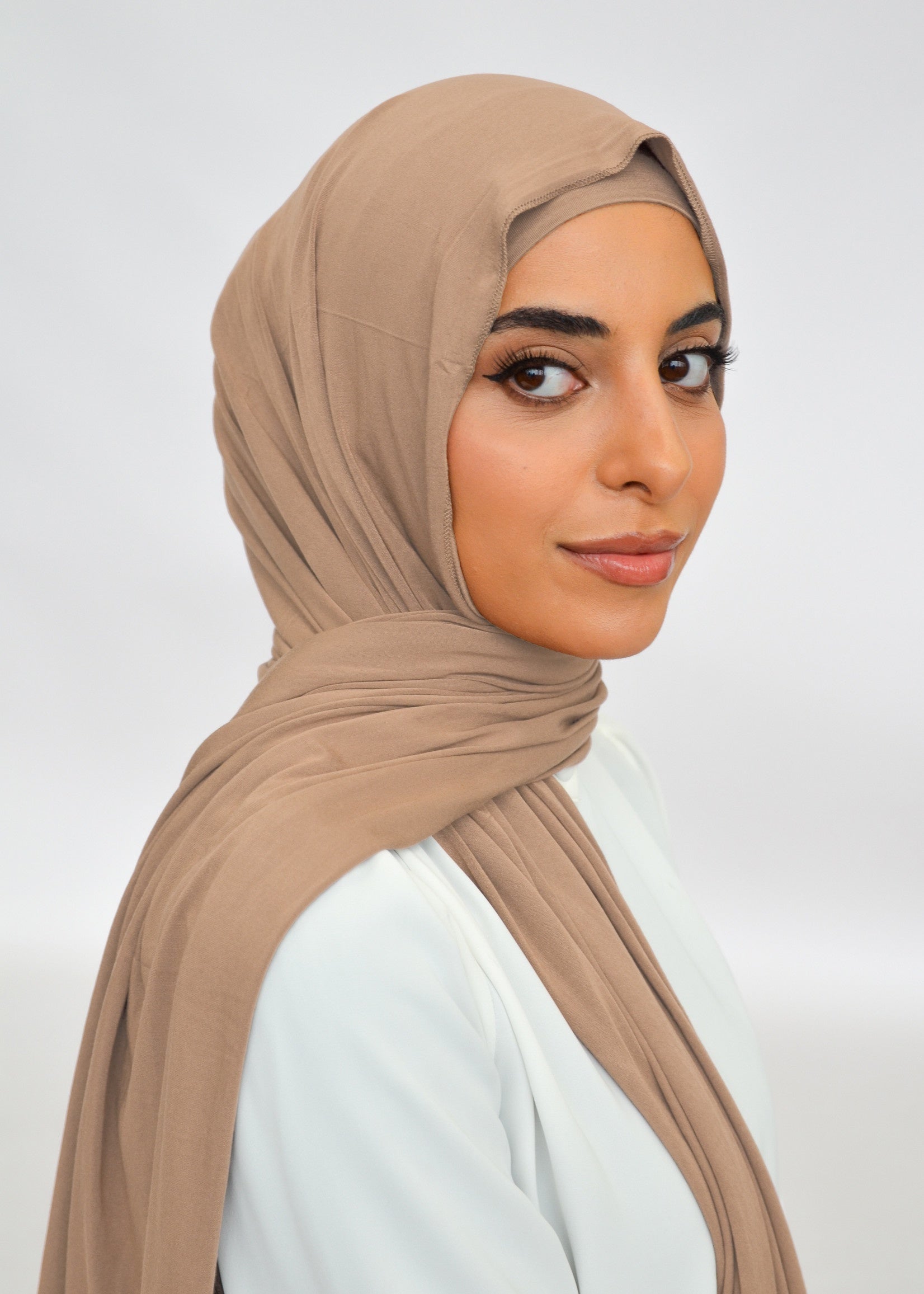 Jersey Shawl Set - Tawny Brown - Nasiba
