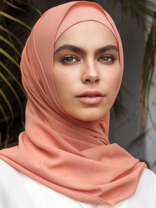 Premium Chiffon Hijab - Melon - Nasiba