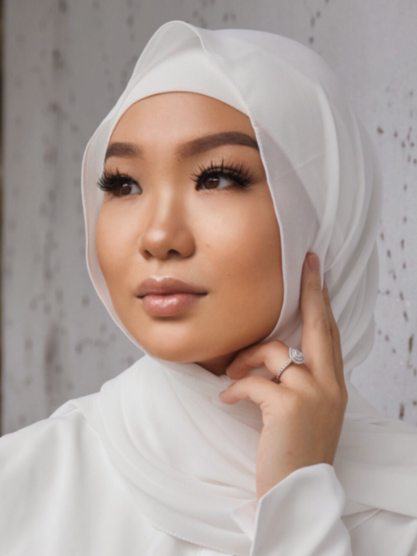 Premium Chiffon Hijab - Off White - Nasiba