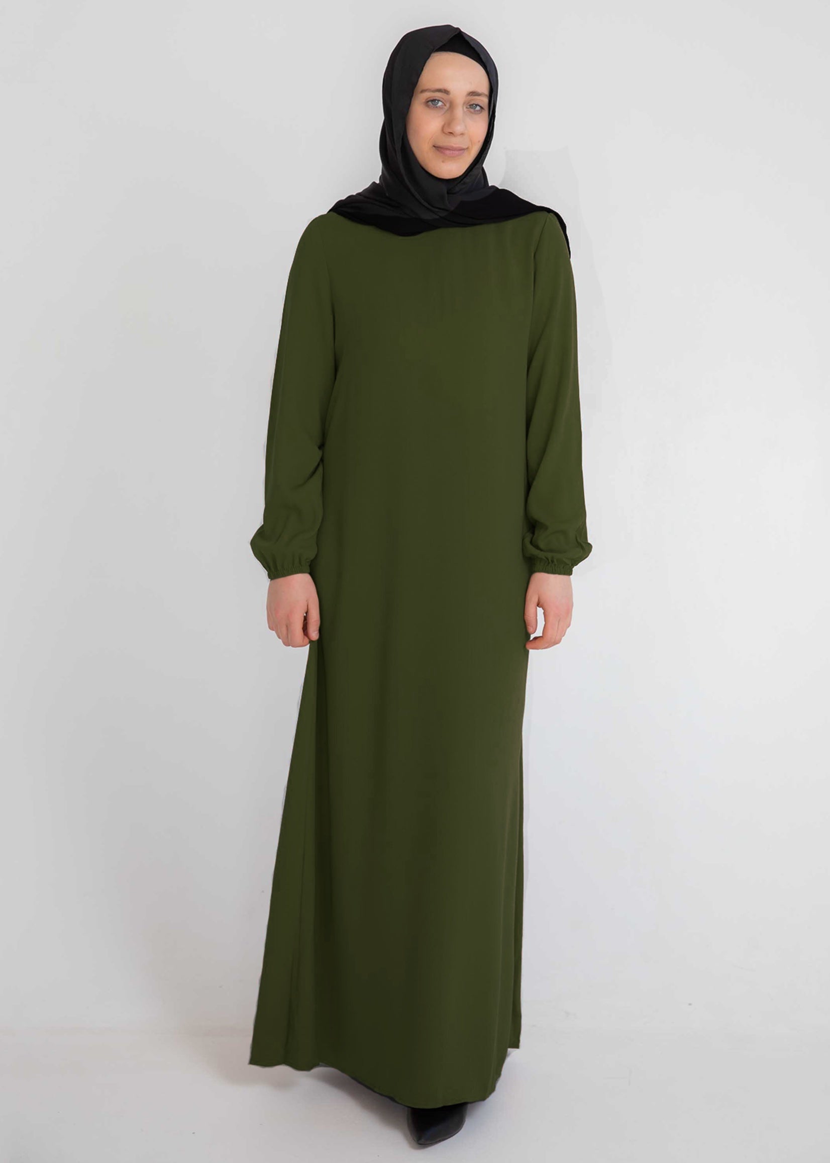 Cuffed Abayah - Olive
