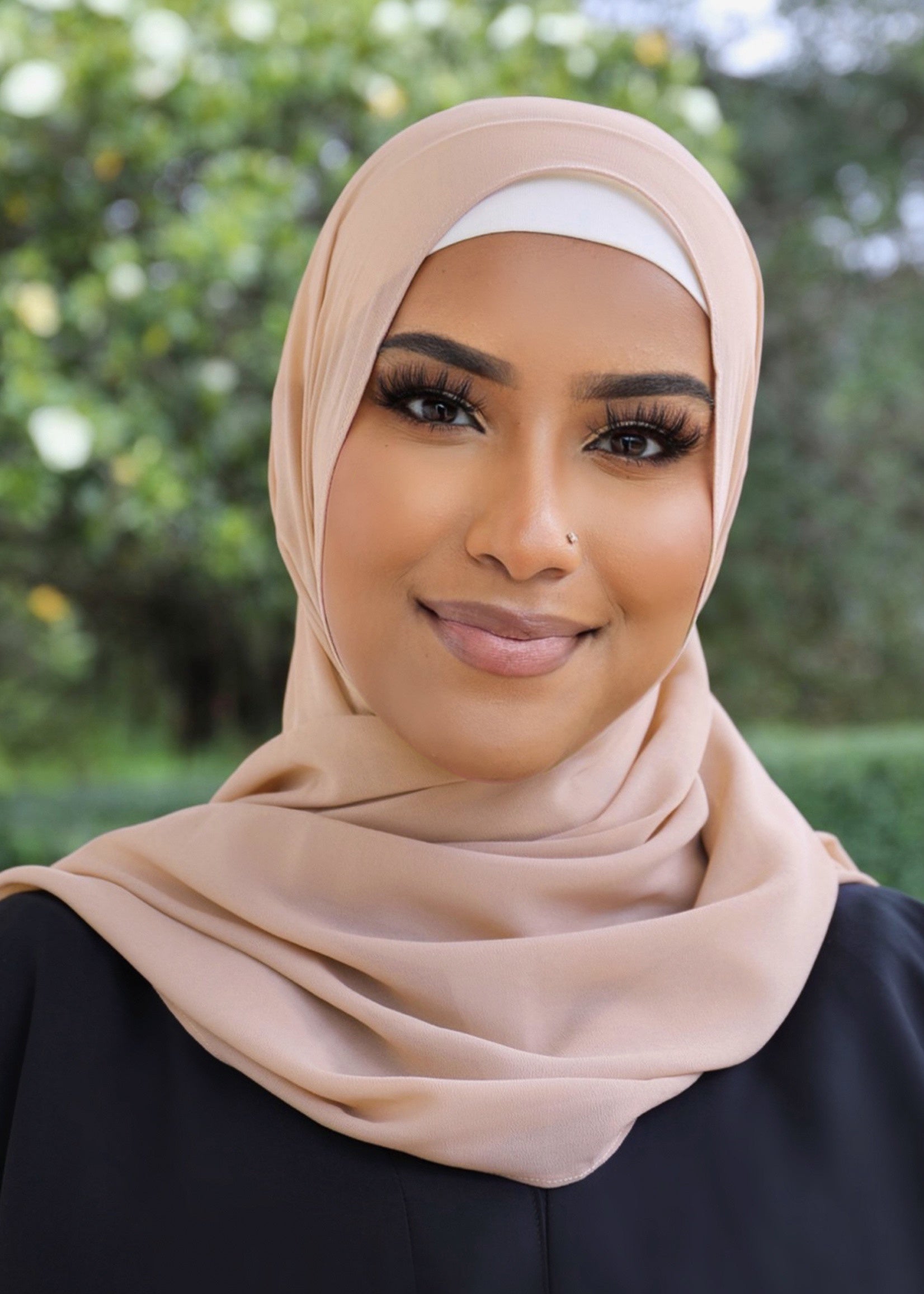 Premium Chiffon Hijab - Cream Blush - Nasiba