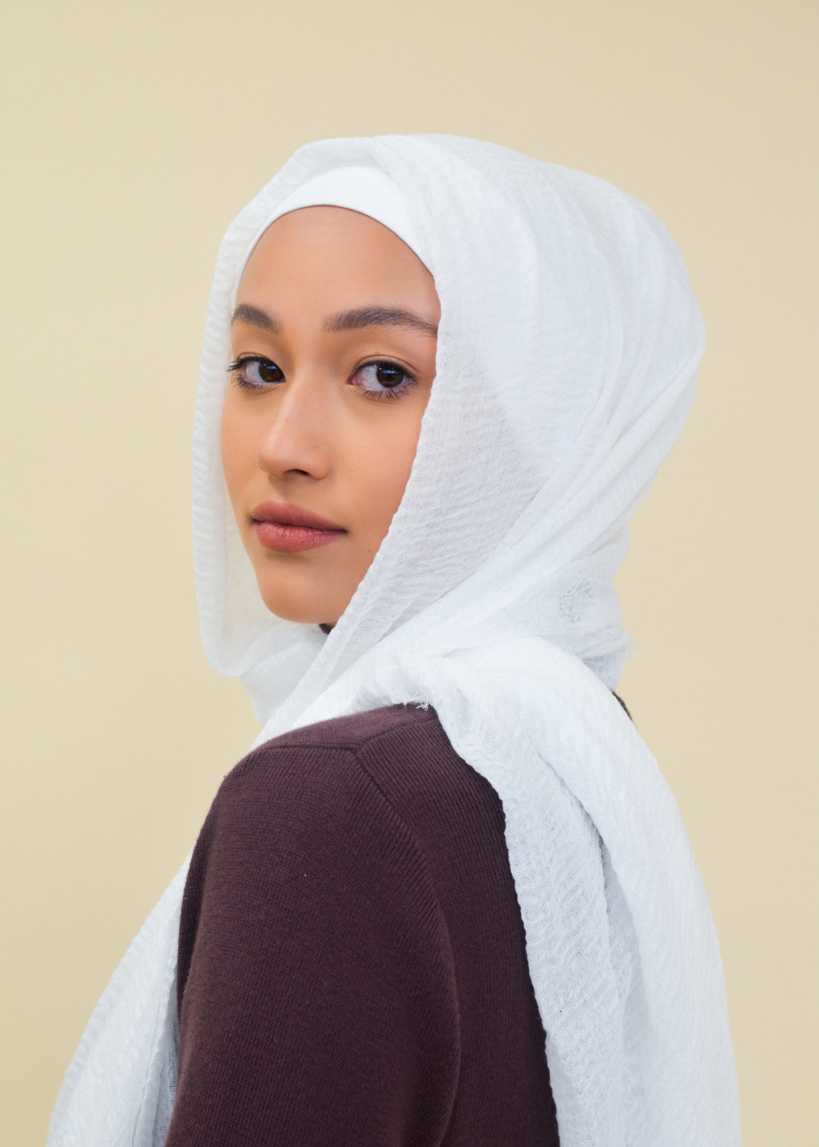 Cotton Crinkle - White - Nasiba