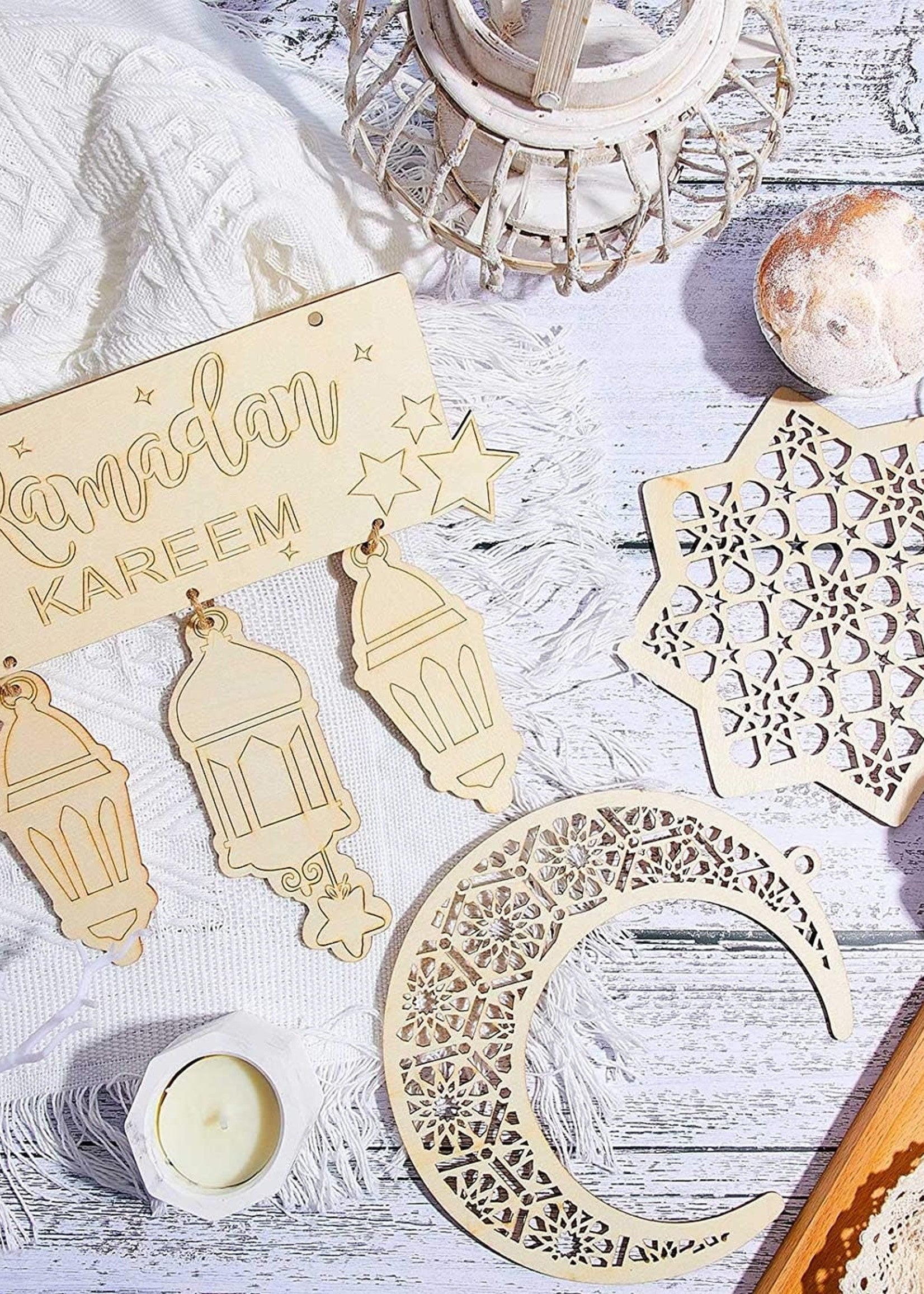 8pc Ramadan Kareem wooden pieces - Nasiba