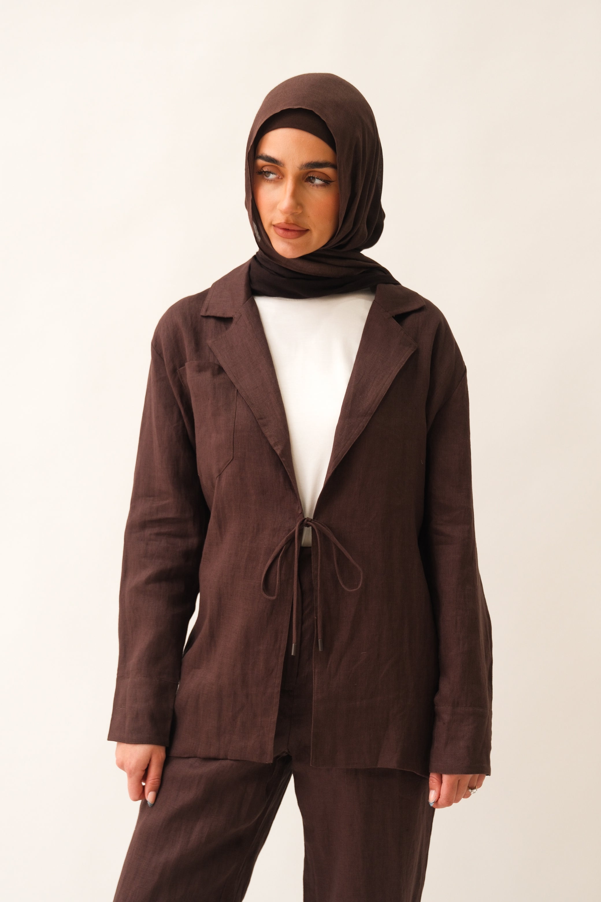 Hala Linen Shirt - Brown