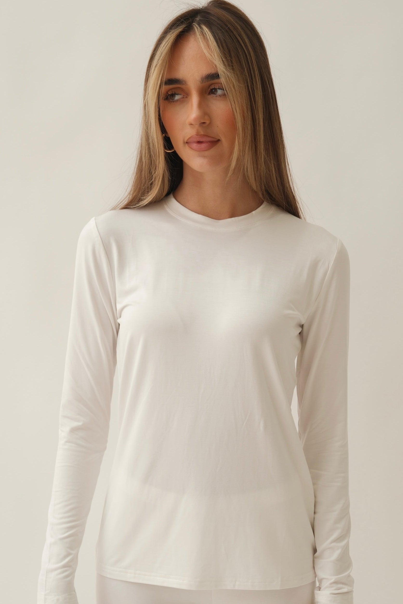 Long Sleeve Top - Daisy White