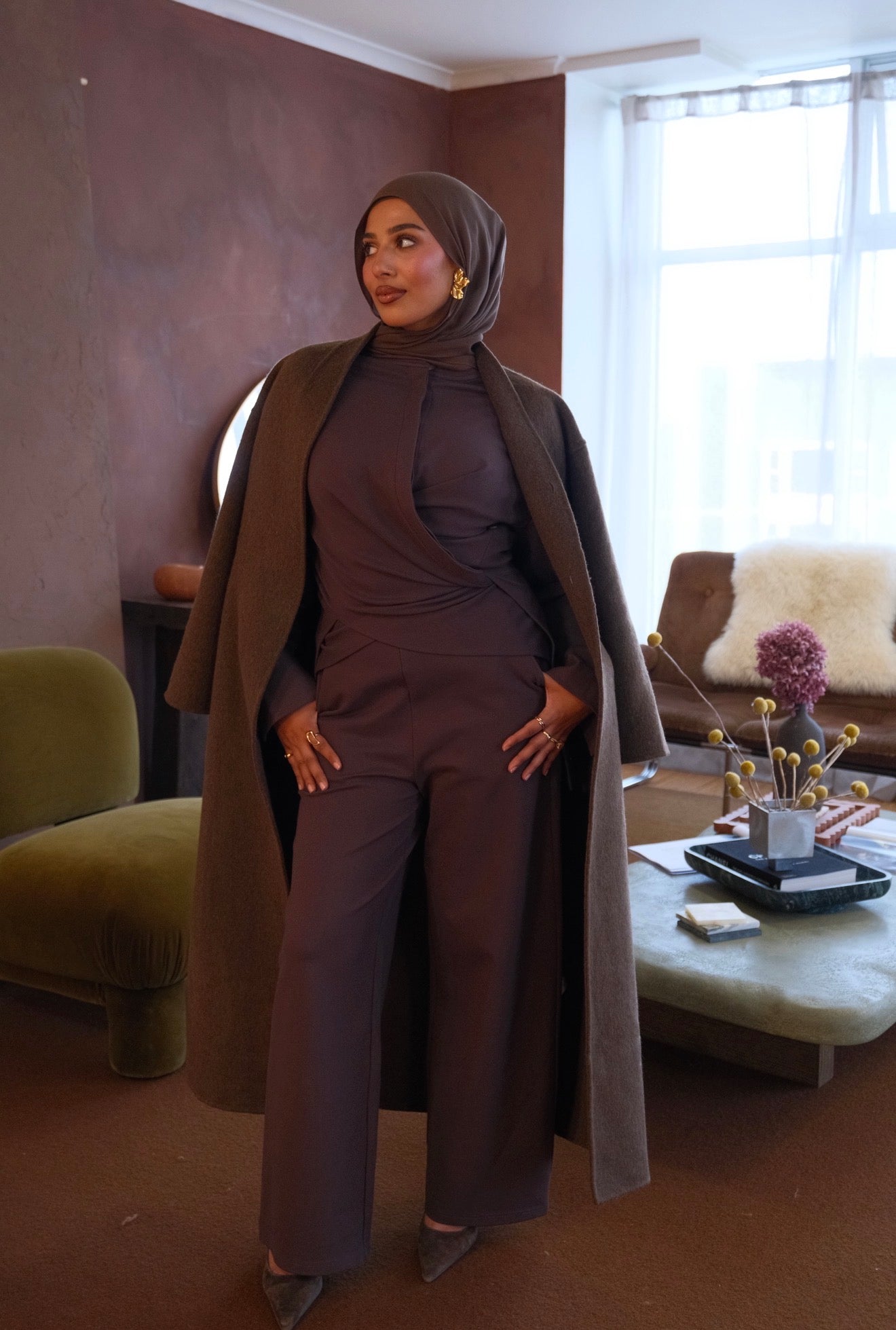 Solace Wide Leg Pants - Shale