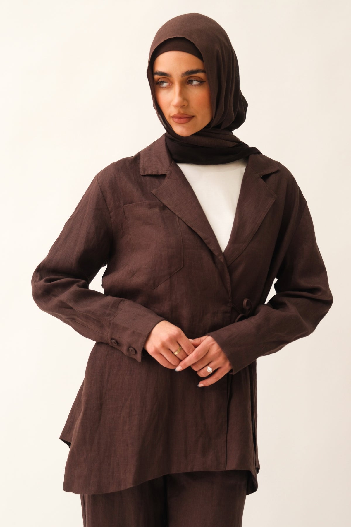 Hala Linen Shirt - Brown