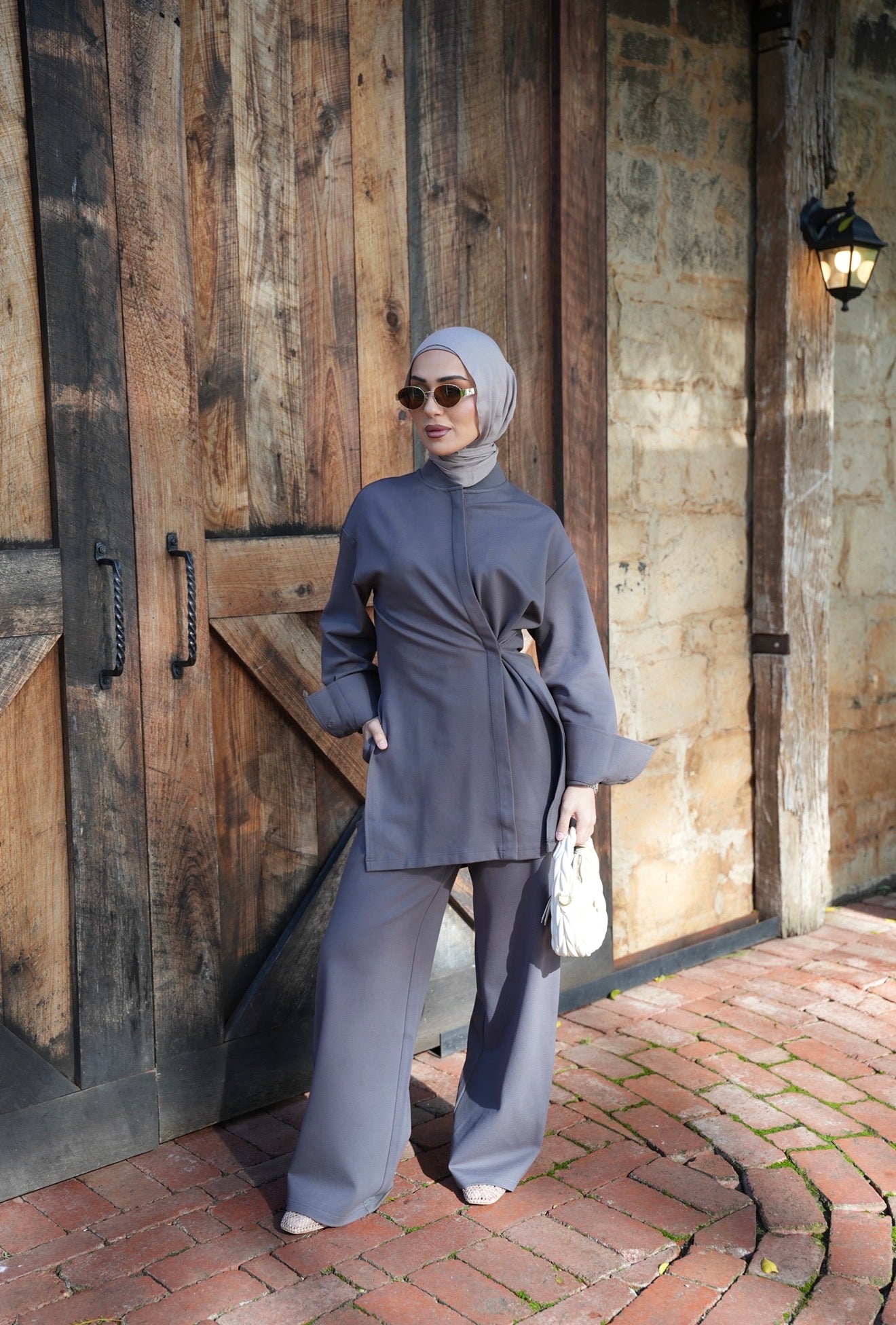 Solace Wide Leg Pants - Charcoal
