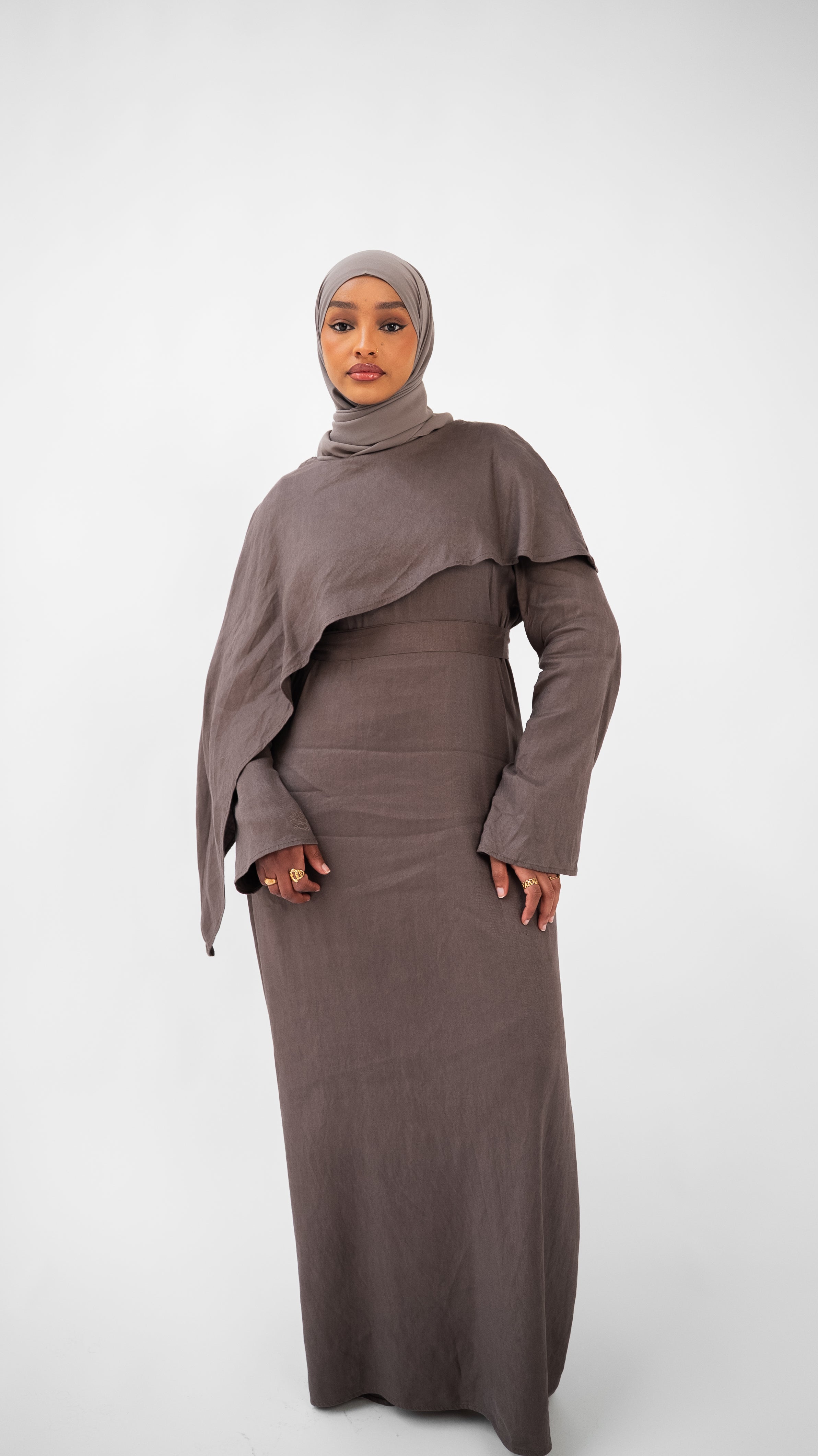 Wardah Linen Dress - Mocha
