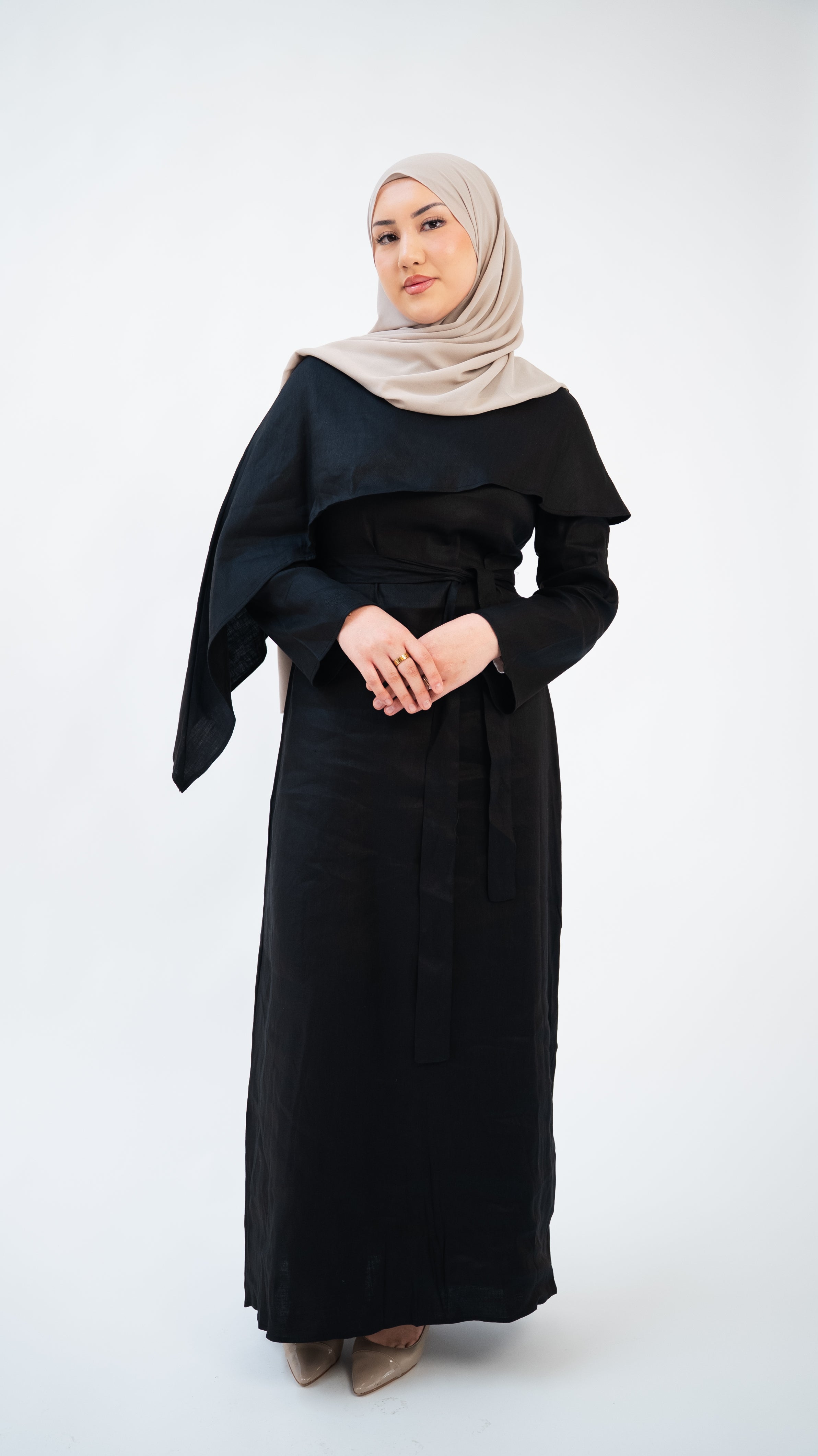 Wardah Linen Dress - Black