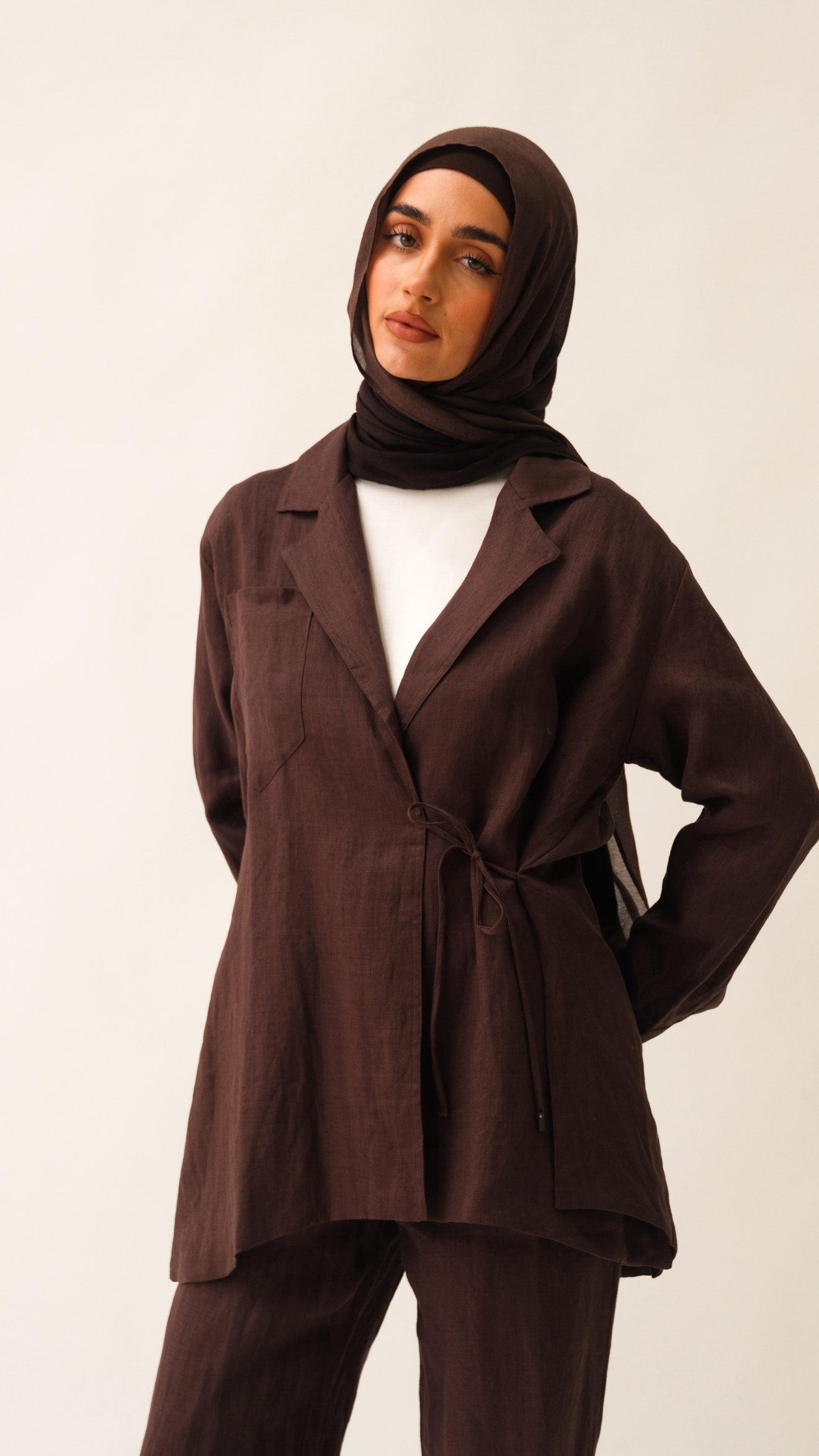 Hala Linen Shirt - Brown