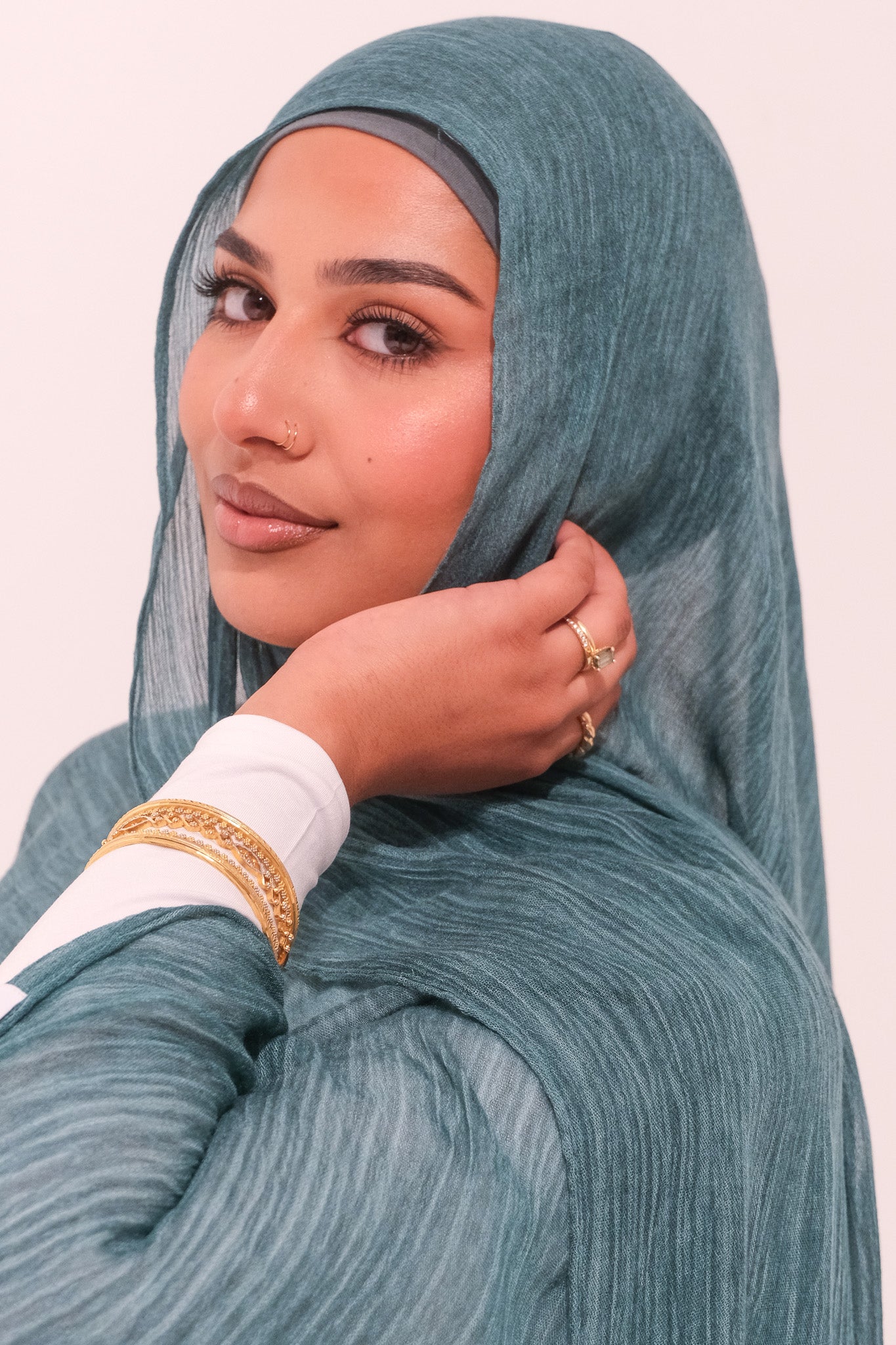 Rayon crinkle - Ocean