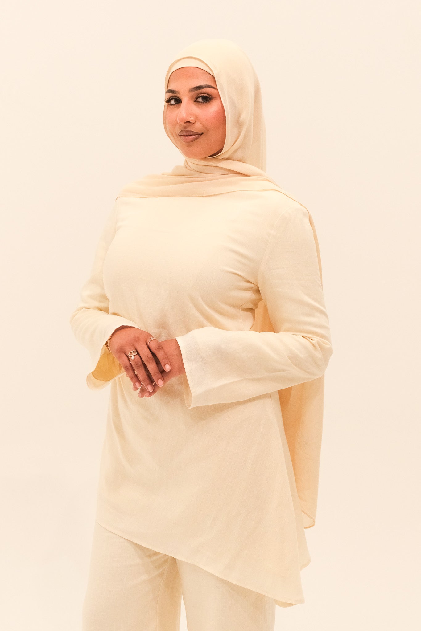 Sakina Asymmetric Top - Buttercream