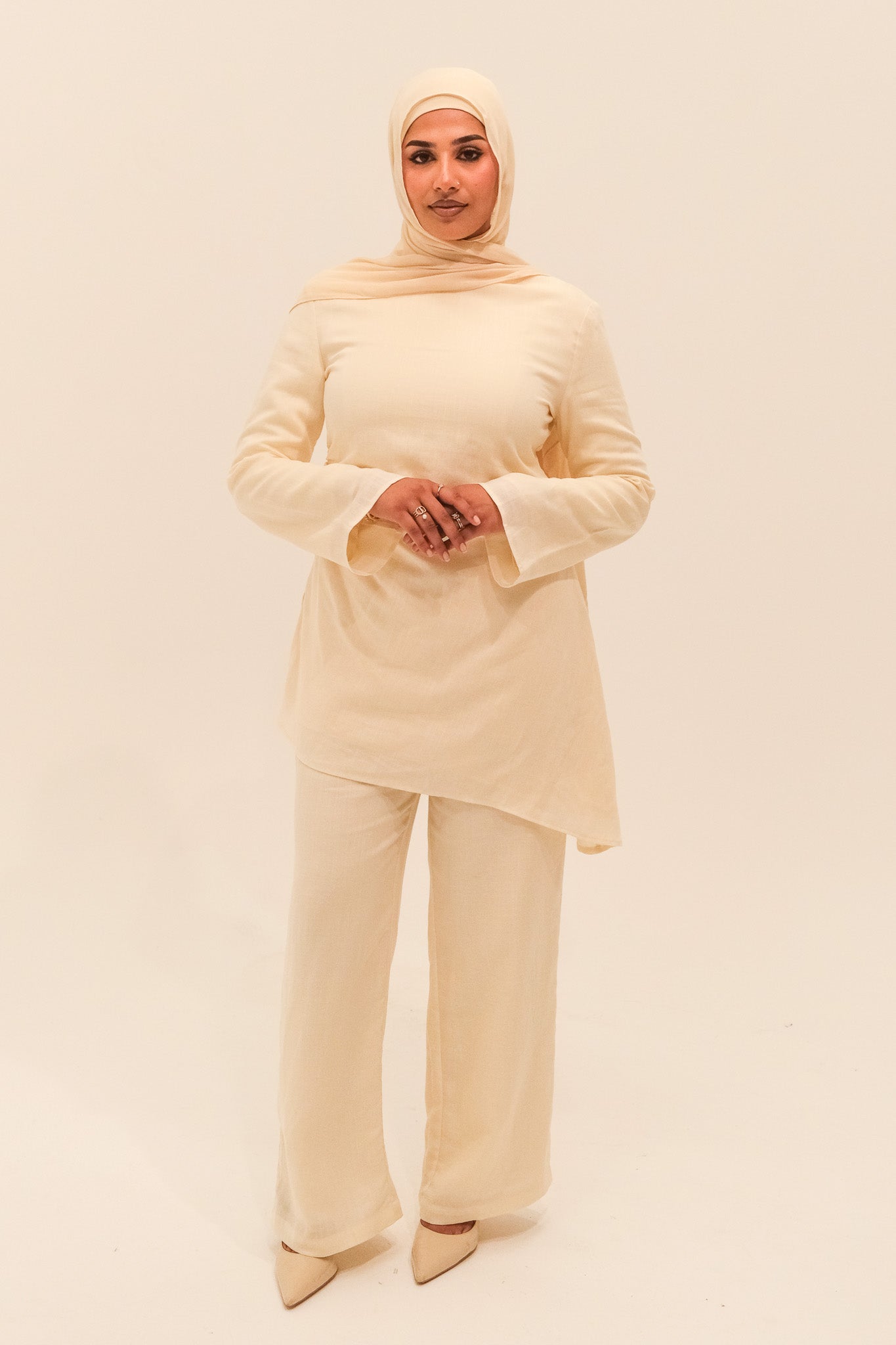 Sakina Asymmetric Top - Buttercream