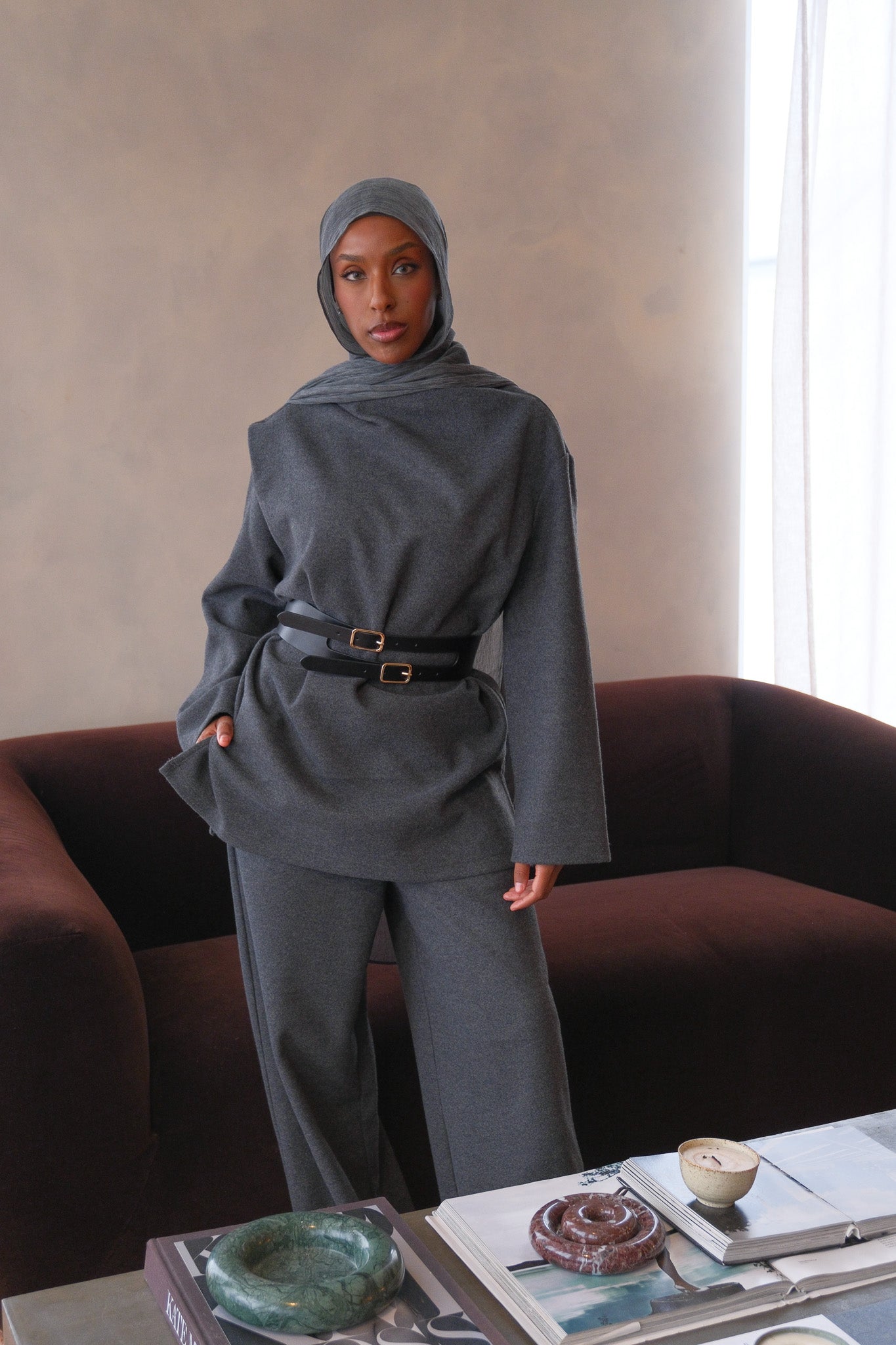 Solace Wide Leg Pants - Charcoal