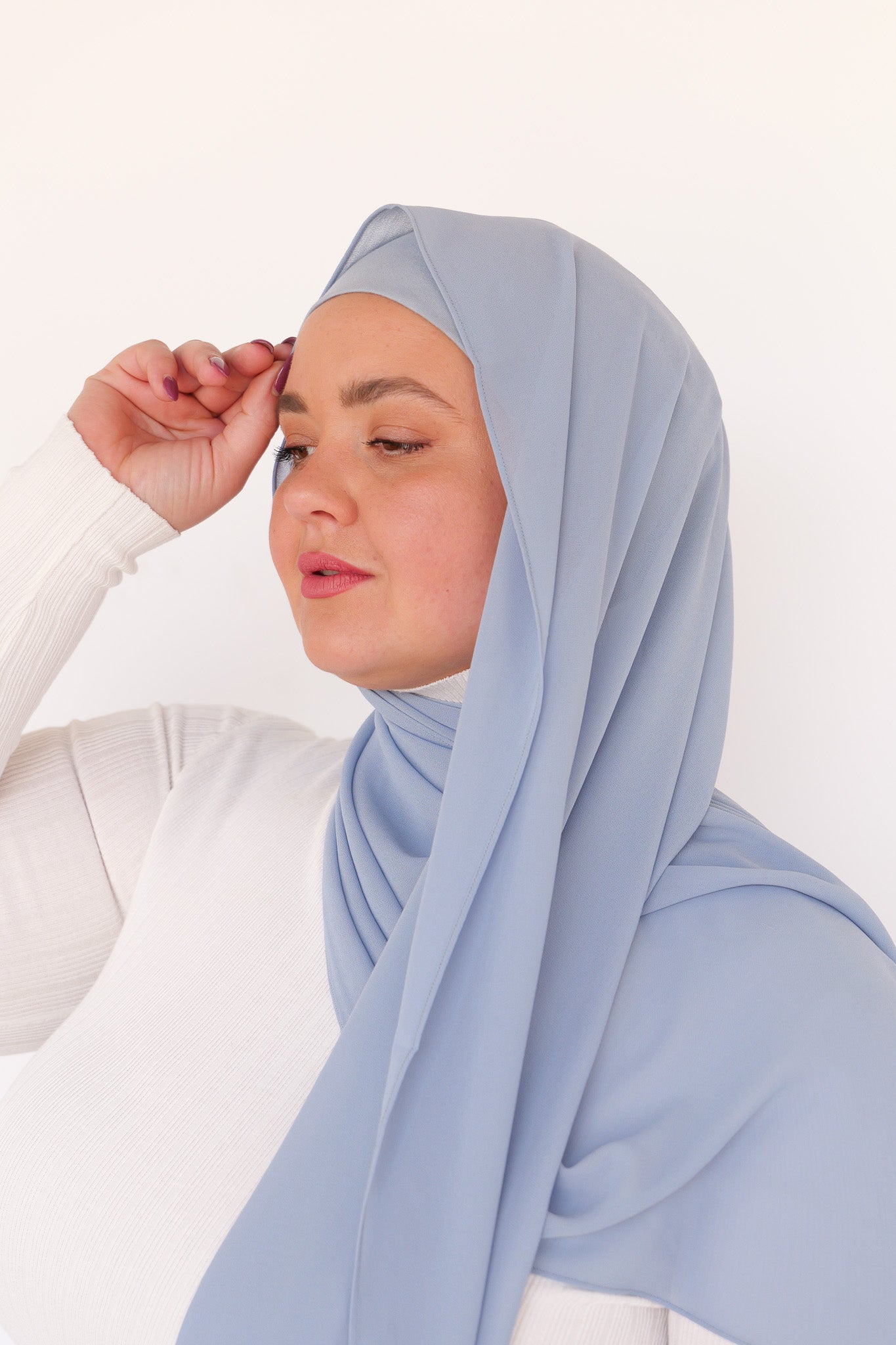 Premium Chiffon Hijab - Stone Blue