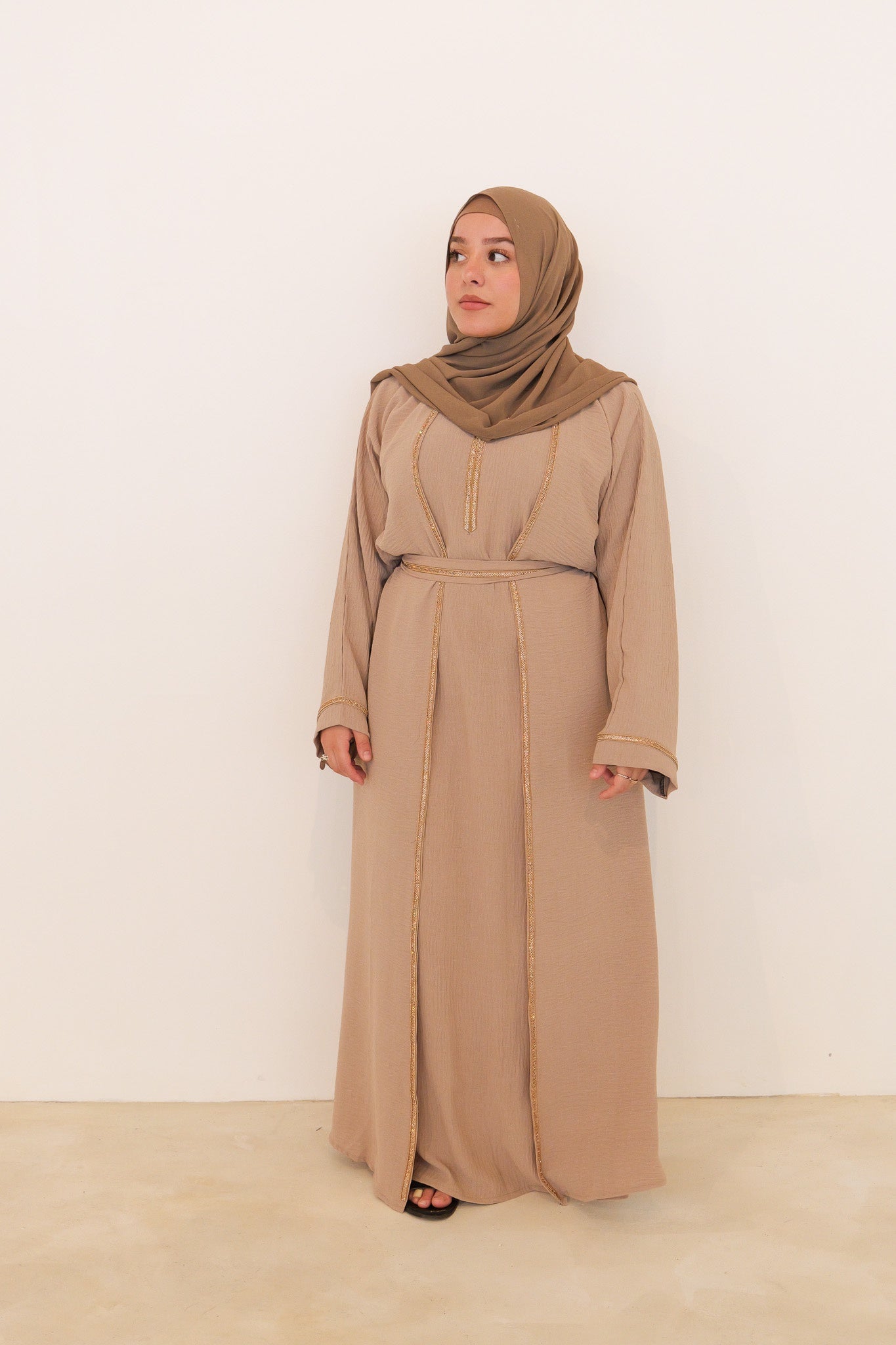 Fatima Abayah - Beige - Nasiba