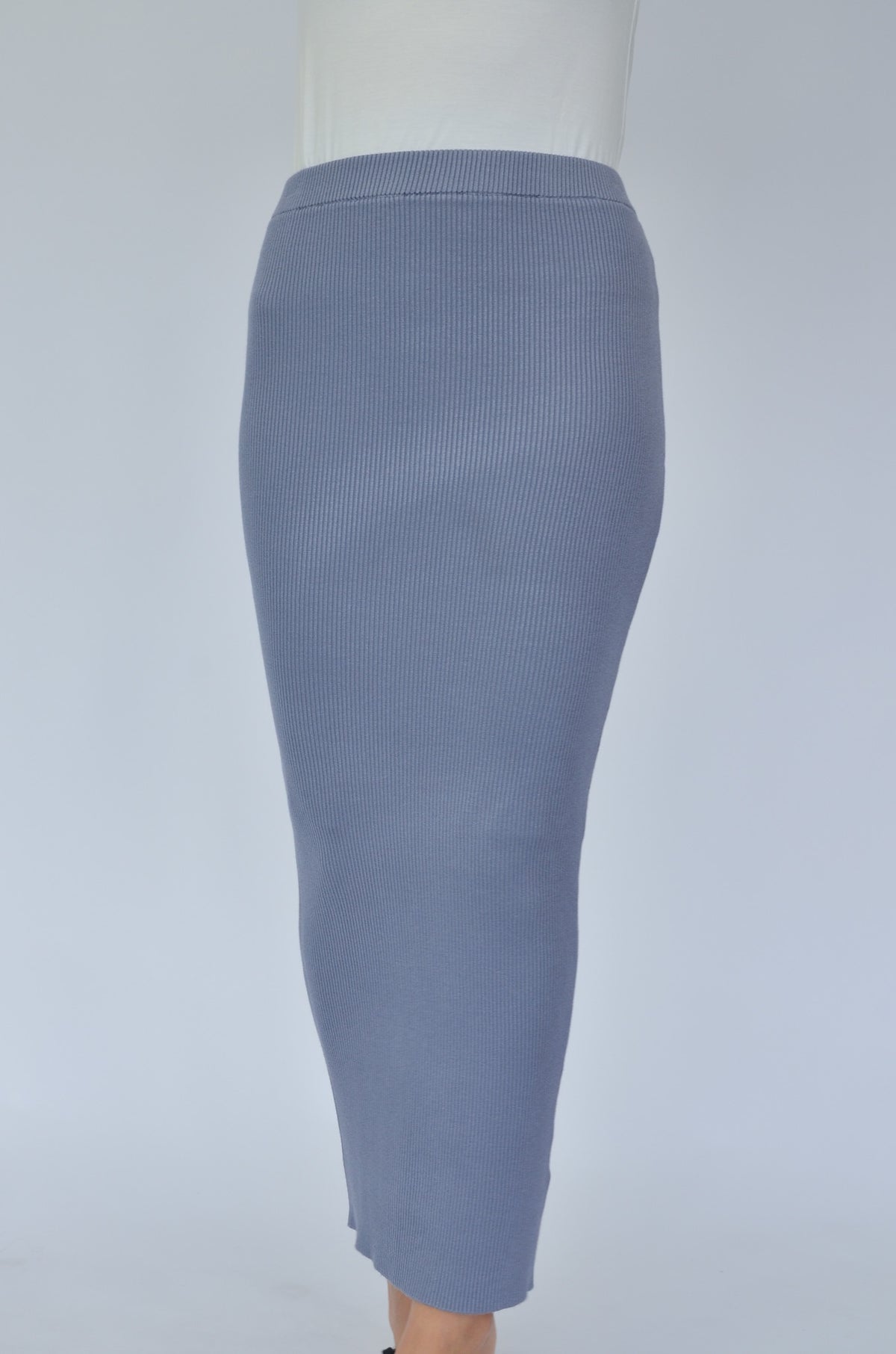 Ribbed Skirt - Indigo