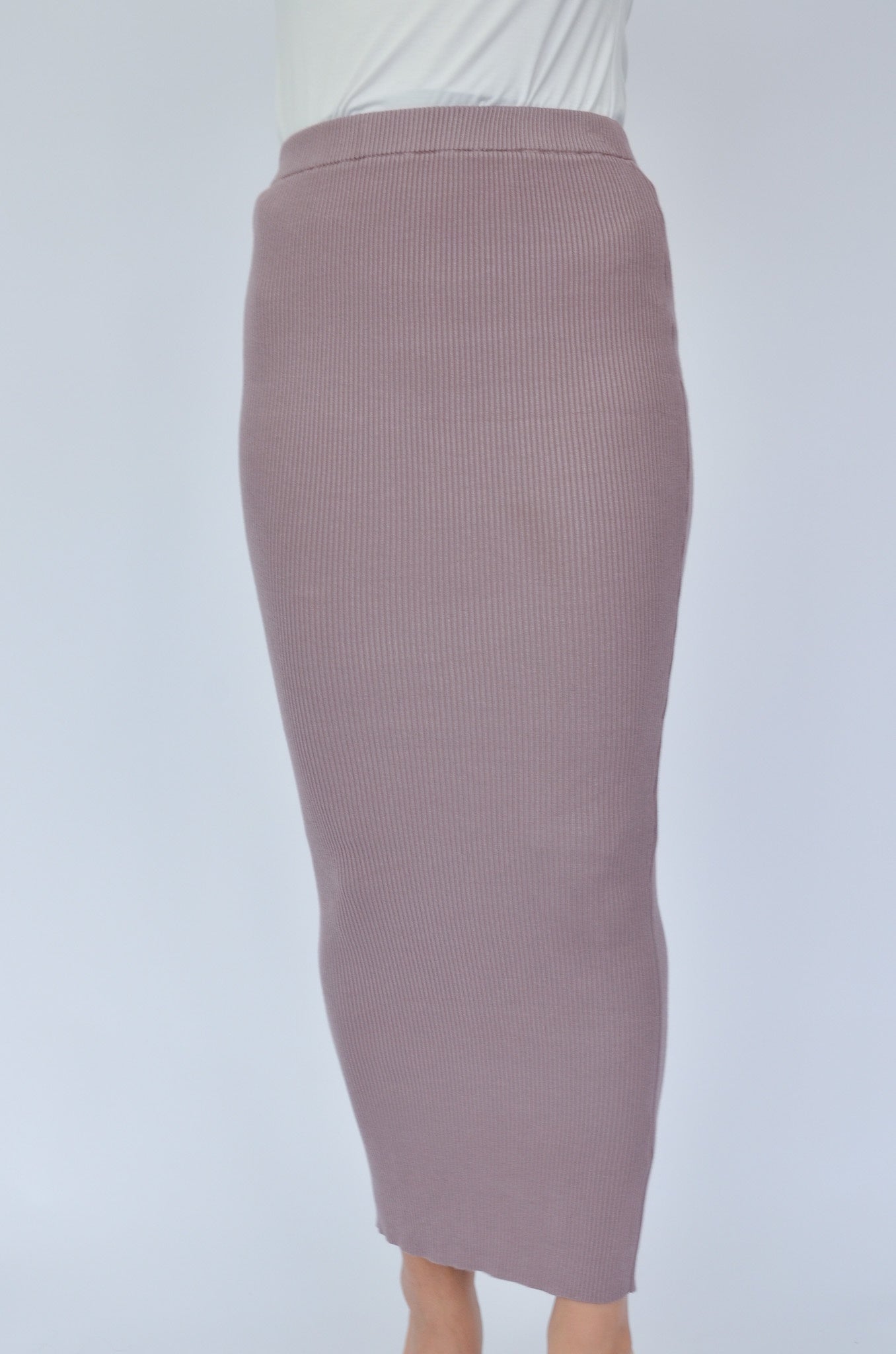 Ribbed Skirt - Lilac - Nasiba